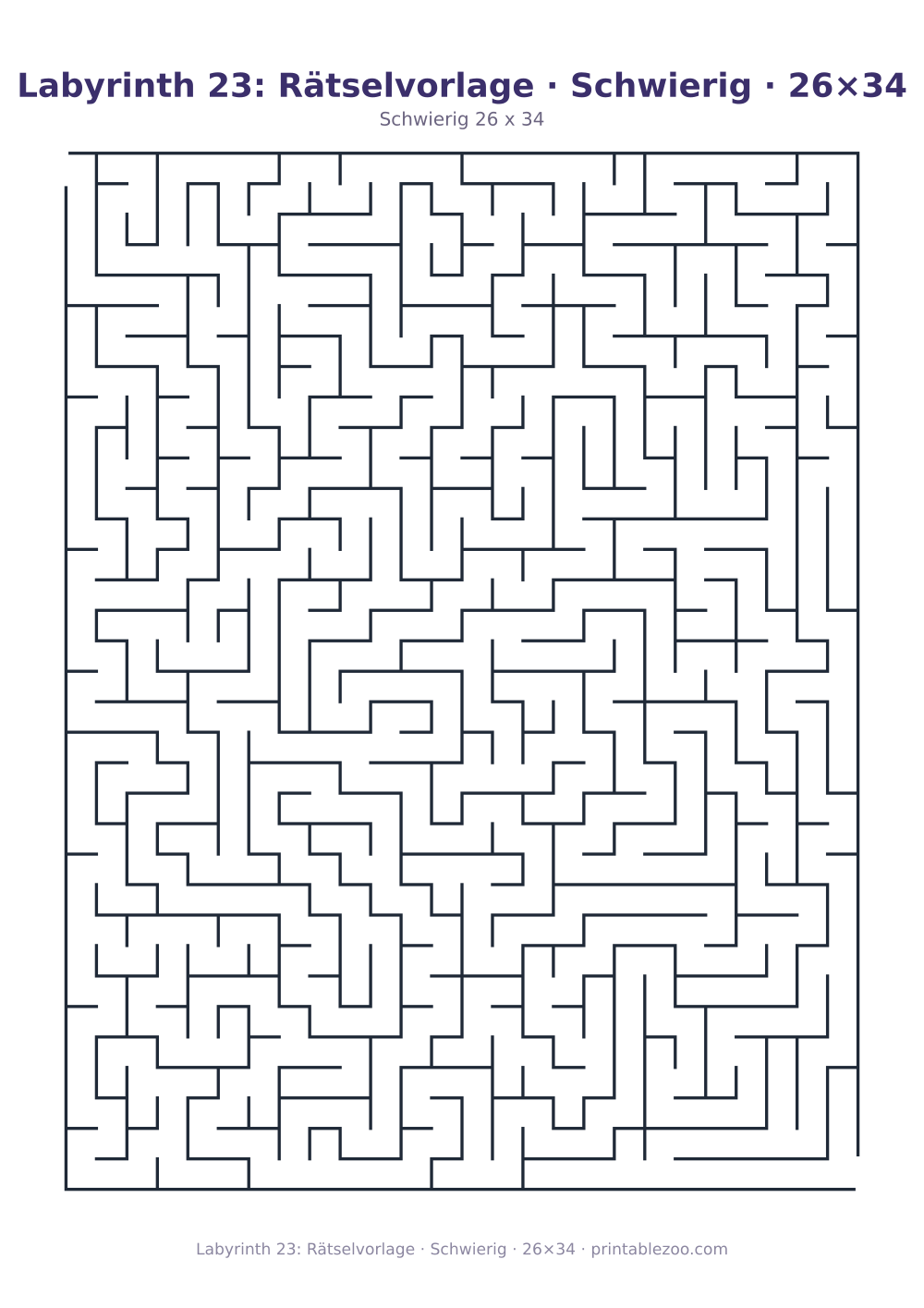 Labyrinth 23: Rätselvorlage · Schwierig · 26×34 als druckfertige Vorschau, Katalognummer 153307