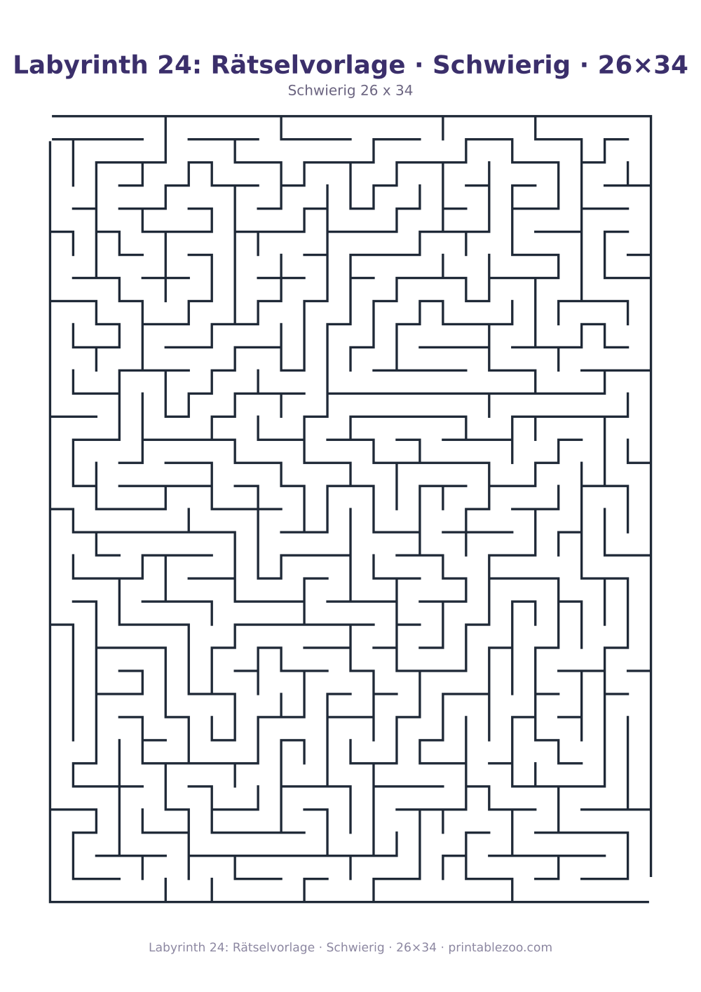 Labyrinth 24: Rätselvorlage · Schwierig · 26×34 als druckfertige Vorschau, Katalognummer 153308