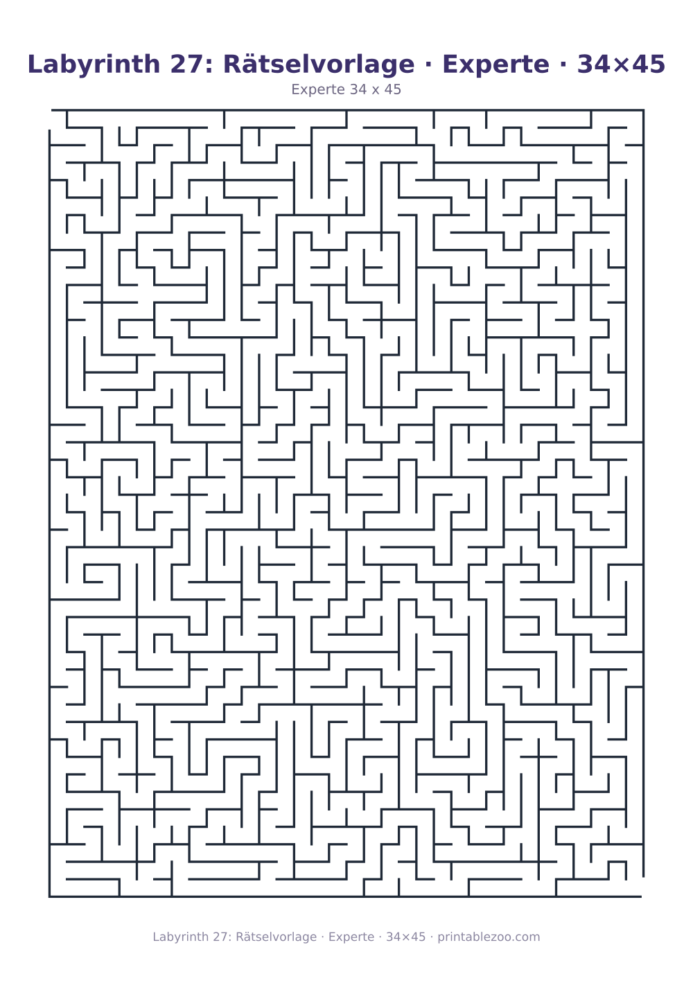 Labyrinth 27: Rätselvorlage · Experte · 34×45 als druckfertige Vorschau, Katalognummer 153403