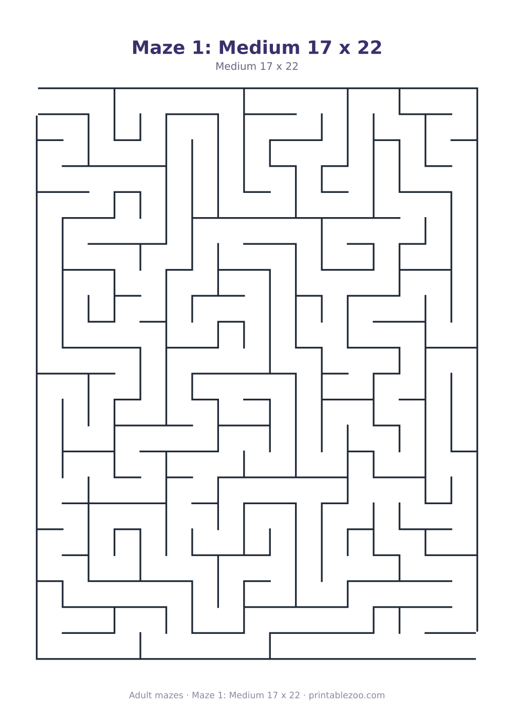 Maze 1: Medium 17 x 22