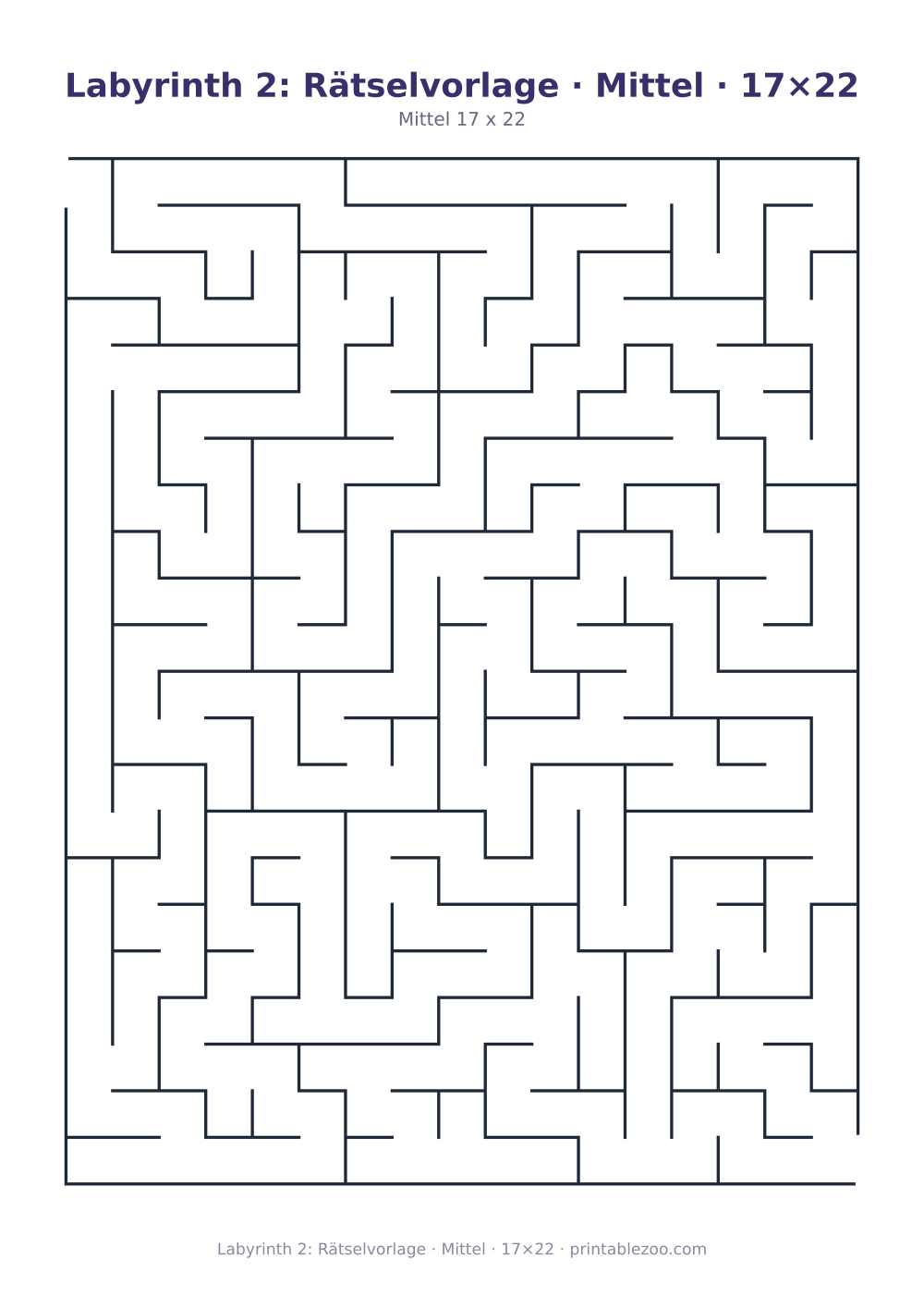Labyrinth 2: Rätselvorlage · Mittel · 17×22 als druckfertige Vorschau, Katalognummer 130102