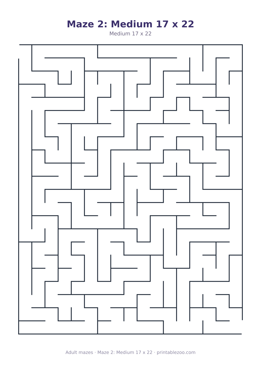 Maze 2: Medium 17 x 22