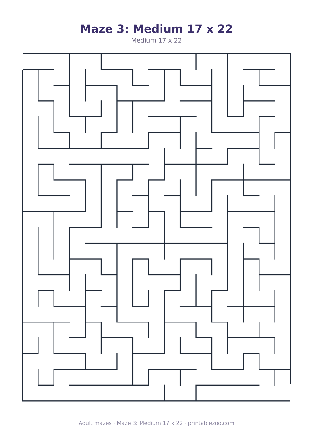 Maze 3: Medium 17 x 22
