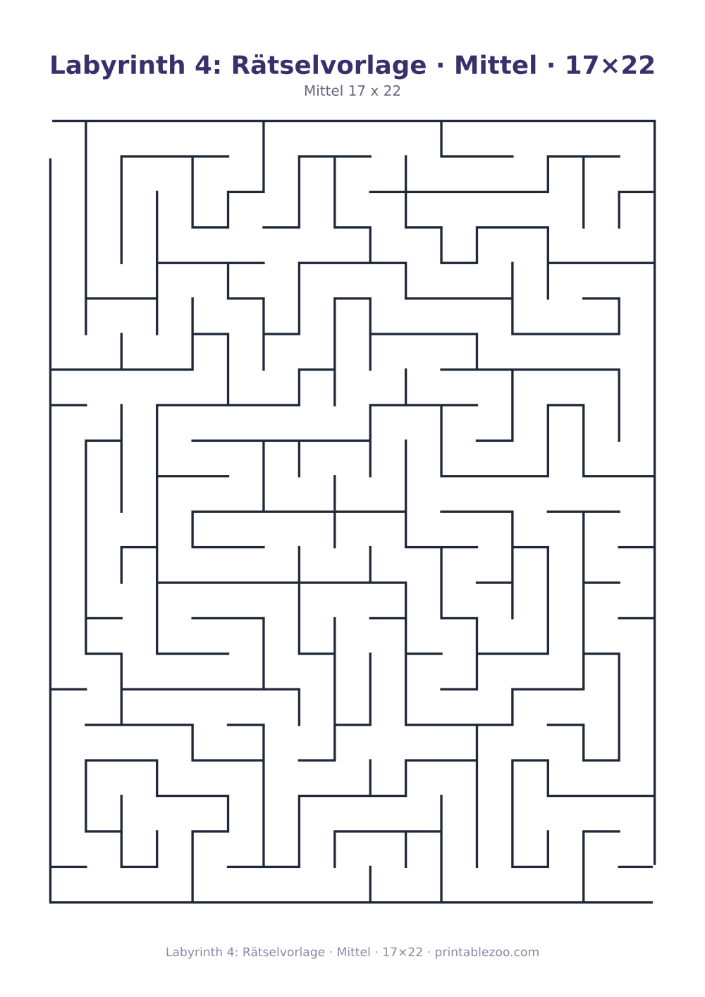 Labyrinth 4: Rätselvorlage · Mittel · 17×22 als druckfertige Vorschau, Katalognummer 130104