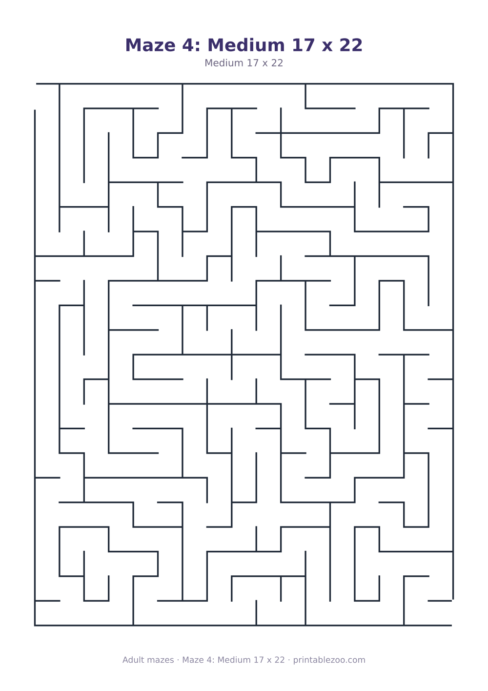 Maze 4: Medium 17 x 22