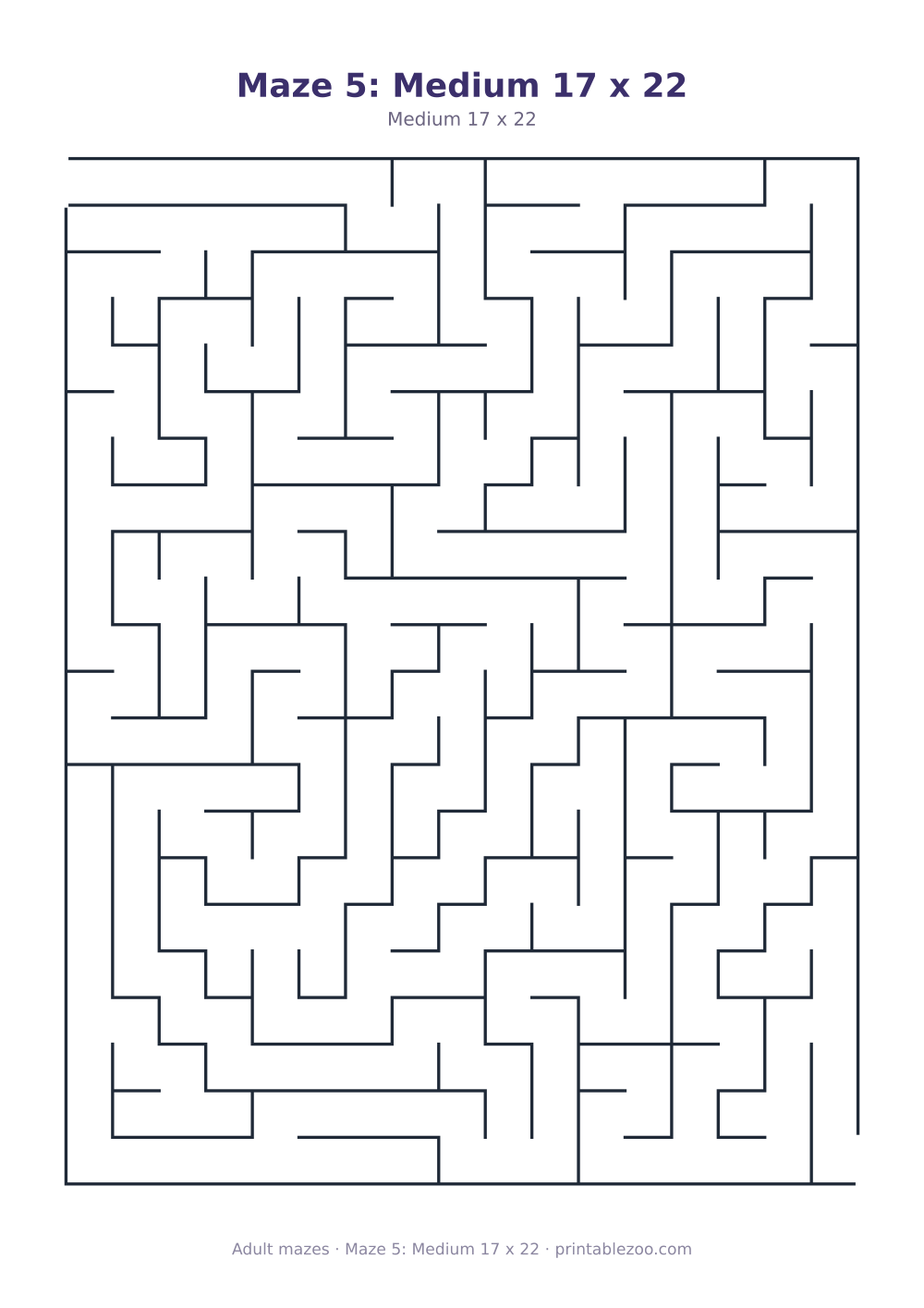 Maze 5: Medium 17 x 22
