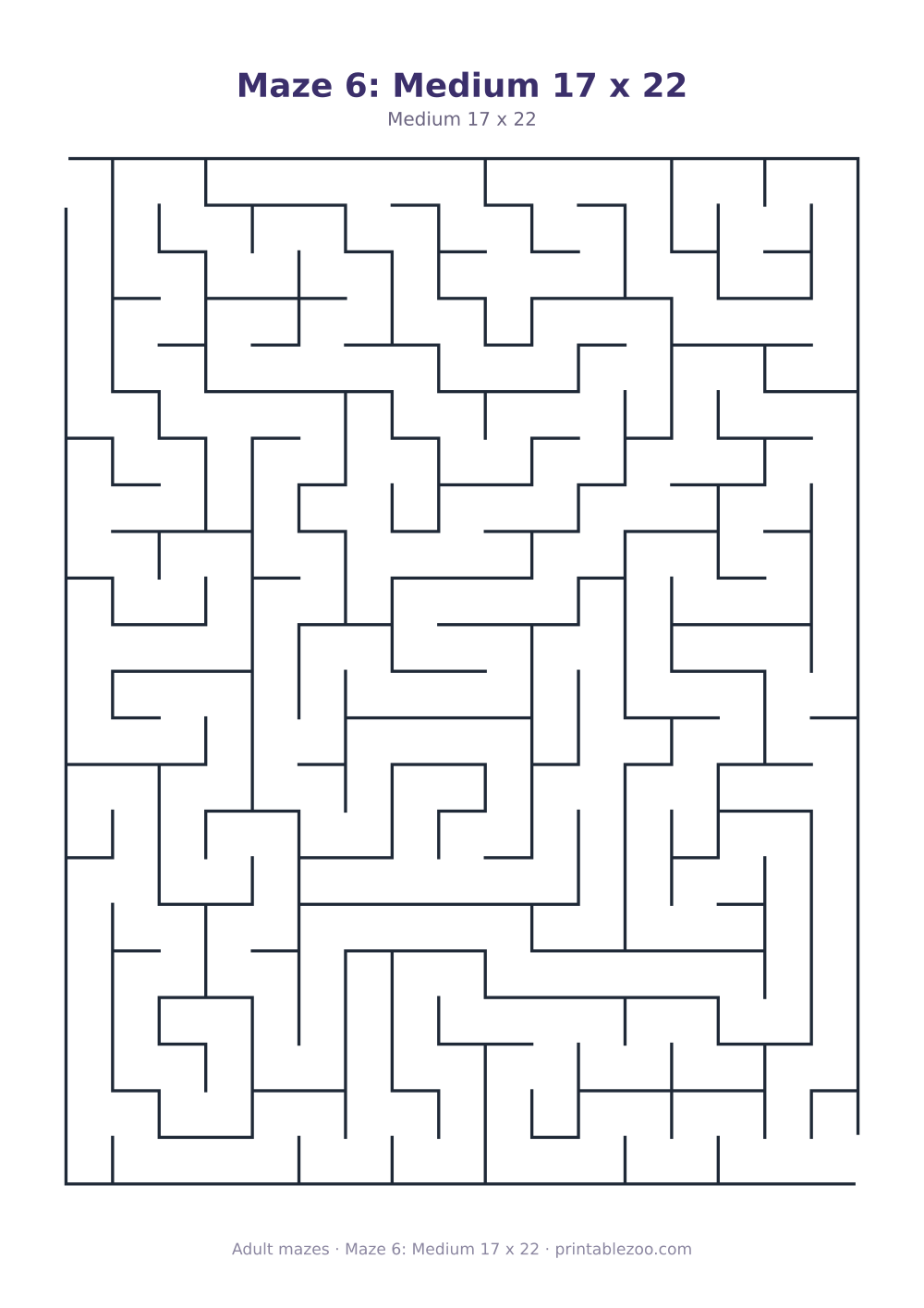 Maze 6: Medium 17 x 22