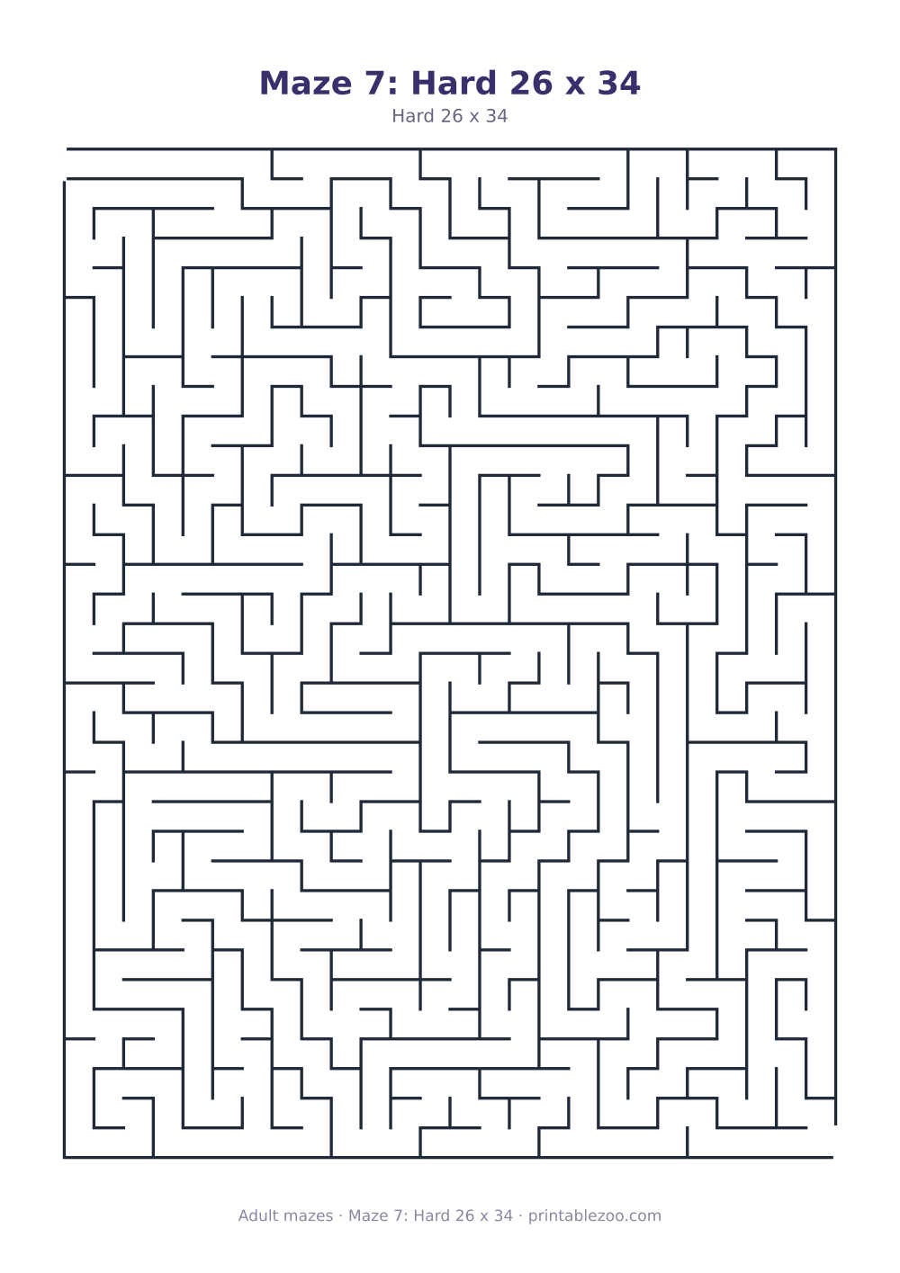 Maze 7: Hard 26 x 34