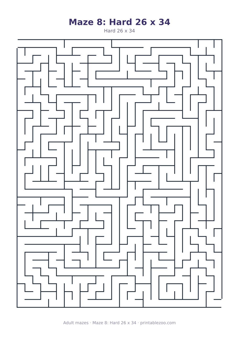 Maze 8: Hard 26 x 34