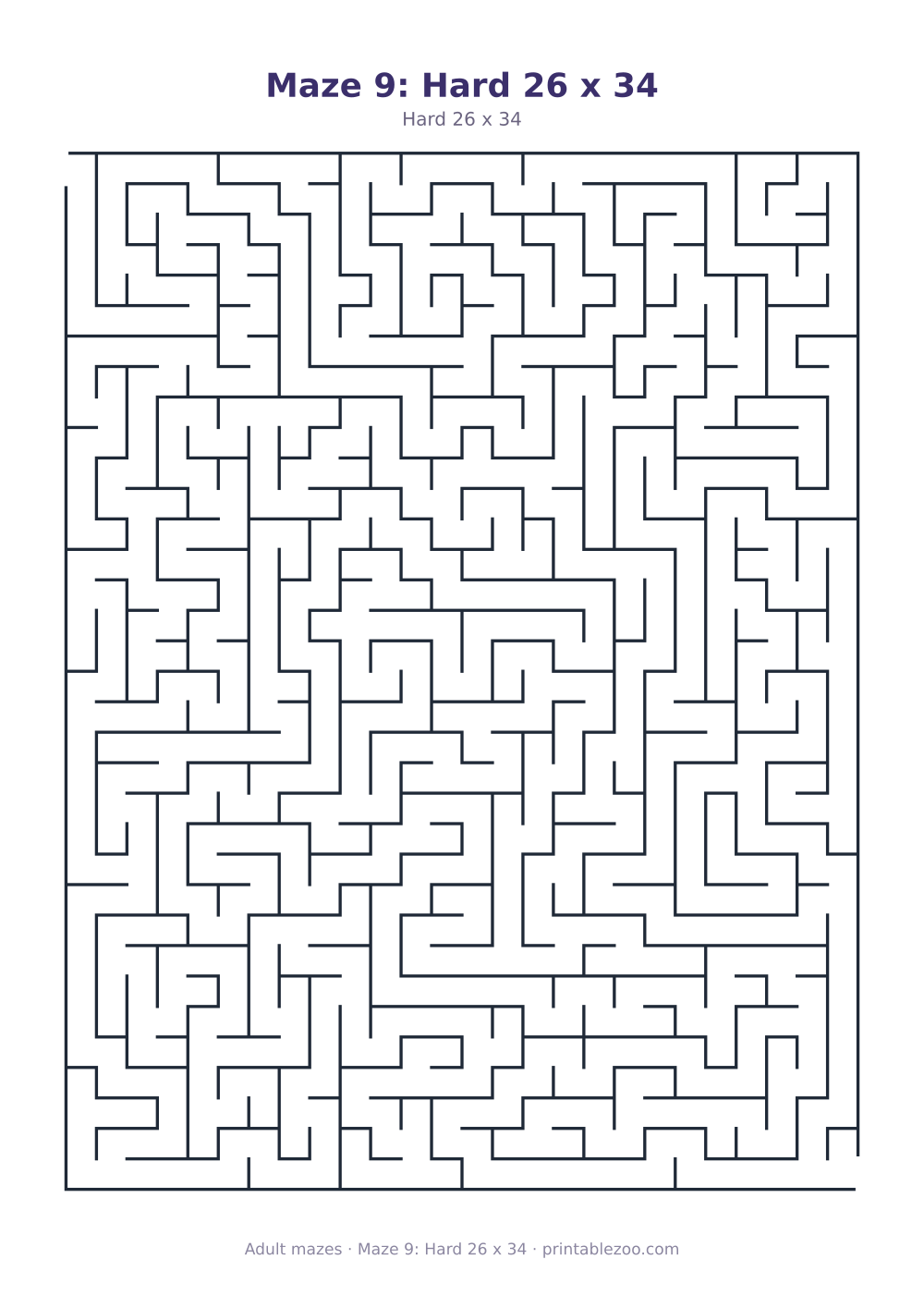 Maze 9: Hard 26 x 34