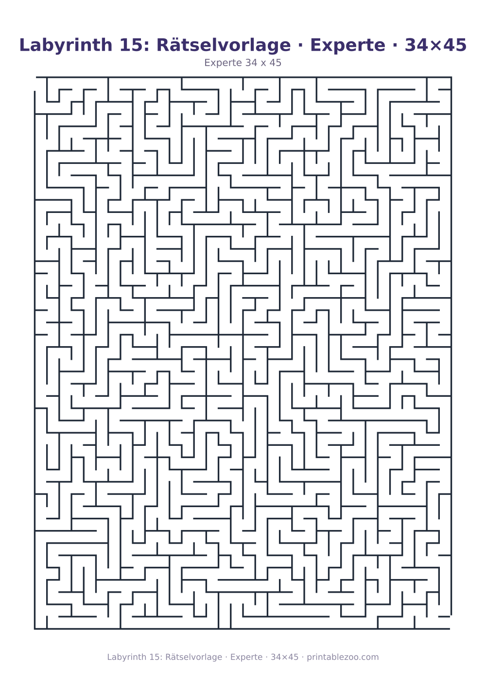 Labyrinth 15: Rätselvorlage · Experte · 34×45 als druckfertige Vorschau, Katalognummer 130121