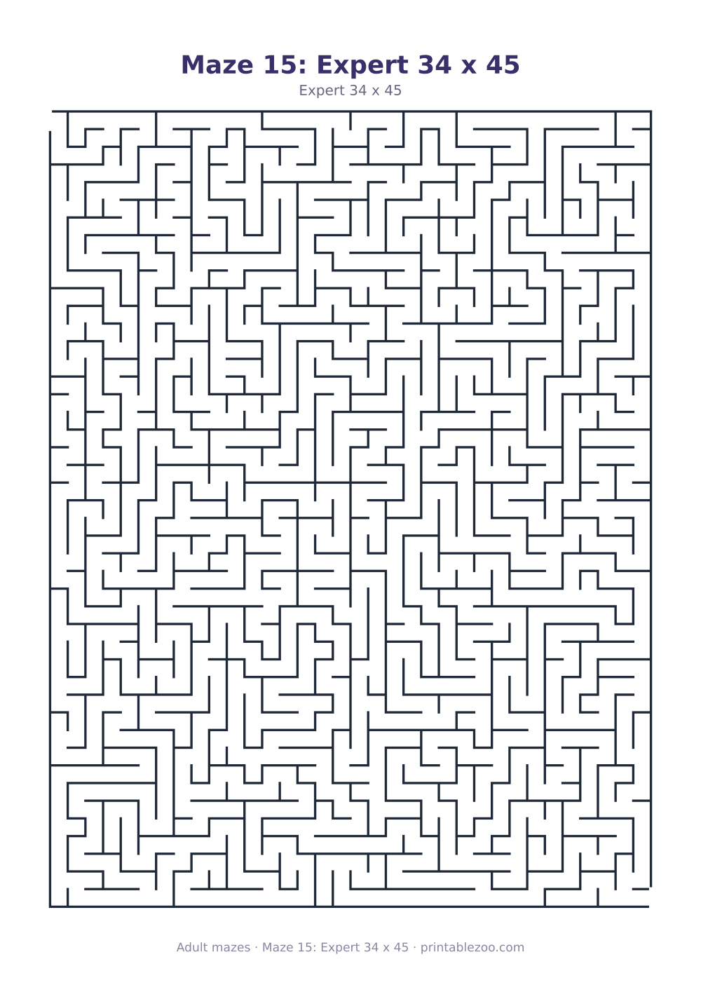 Maze 15: Expert 34 x 45