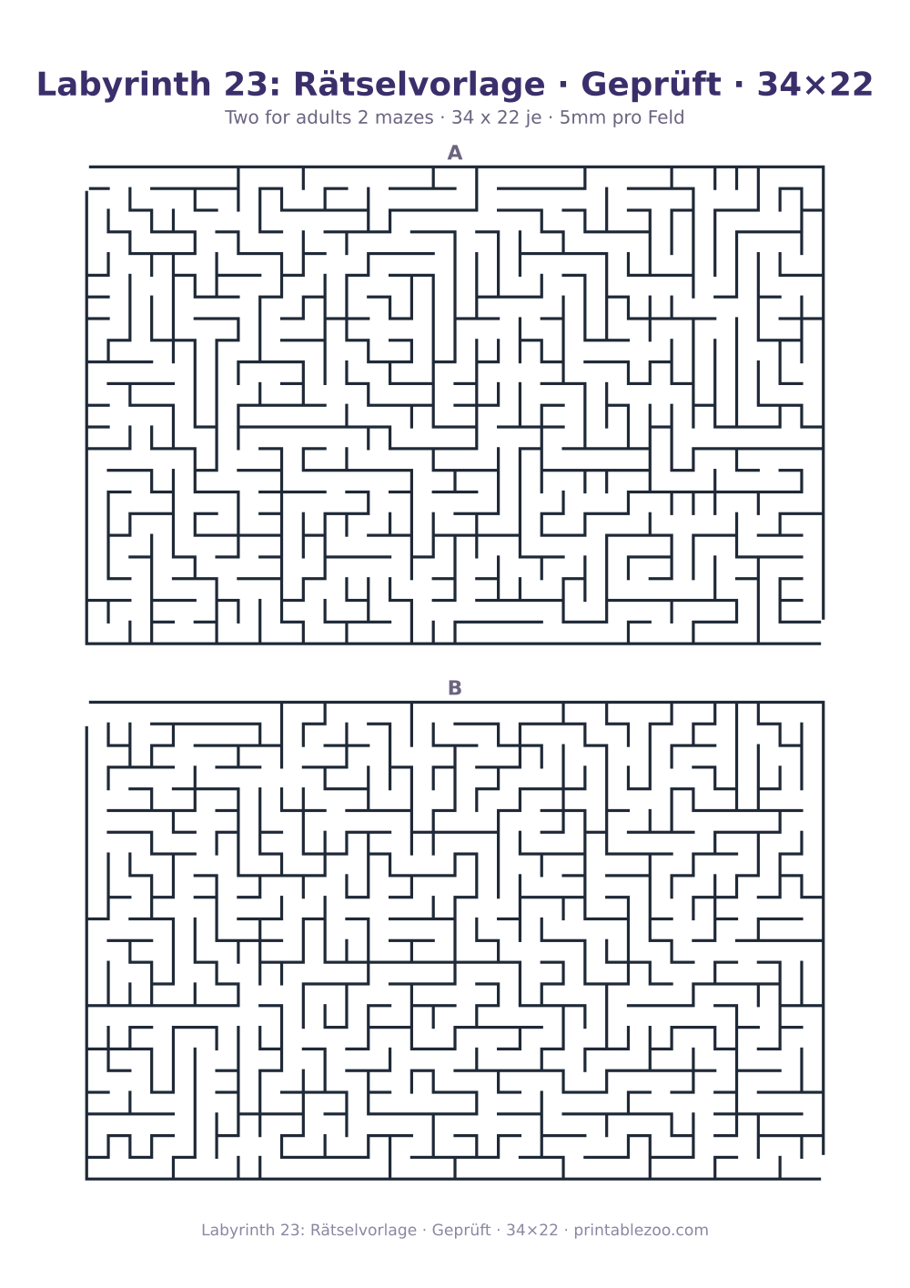Labyrinth 23: Rätselvorlage · Geprüft · 34×22 als druckfertige Vorschau, Katalognummer 130131