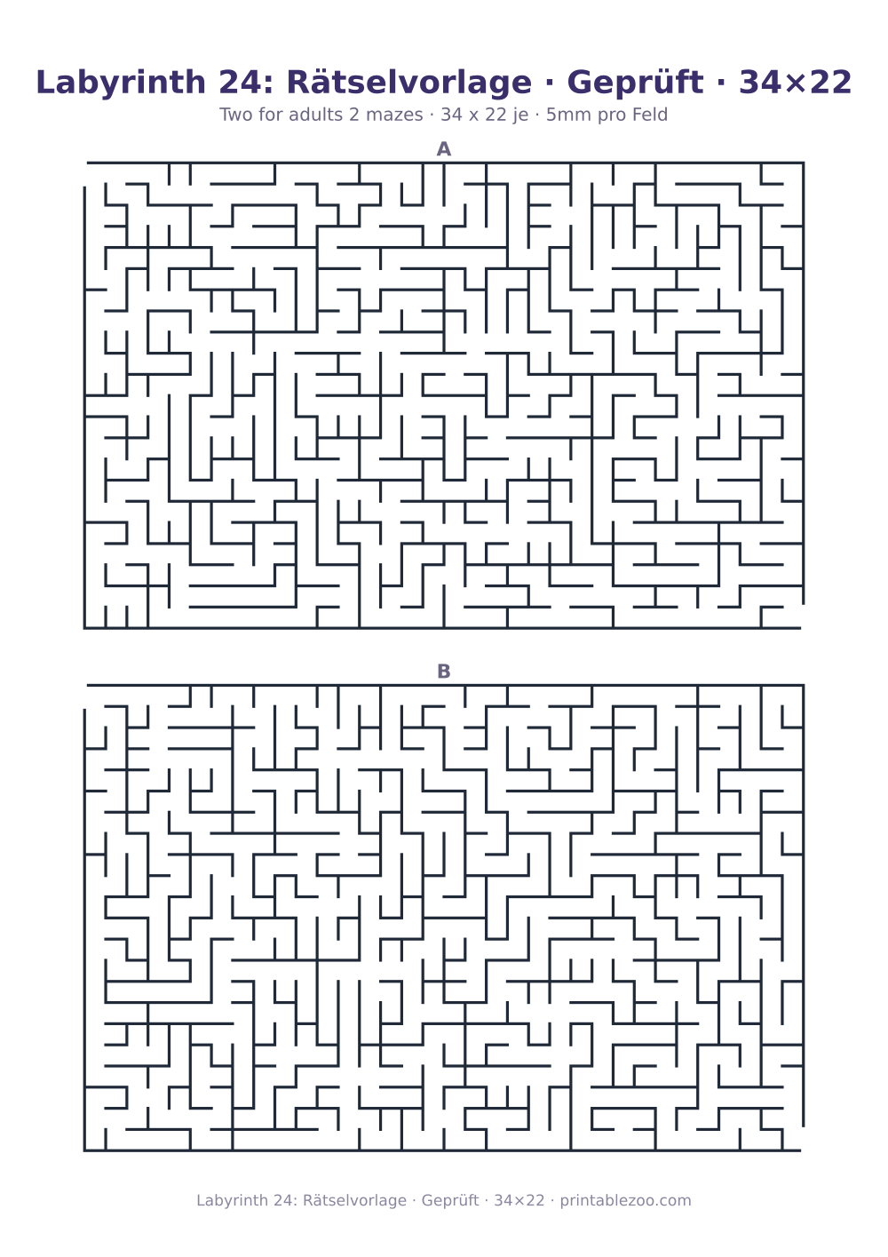 Labyrinth 24: Rätselvorlage · Geprüft · 34×22 als druckfertige Vorschau, Katalognummer 130132