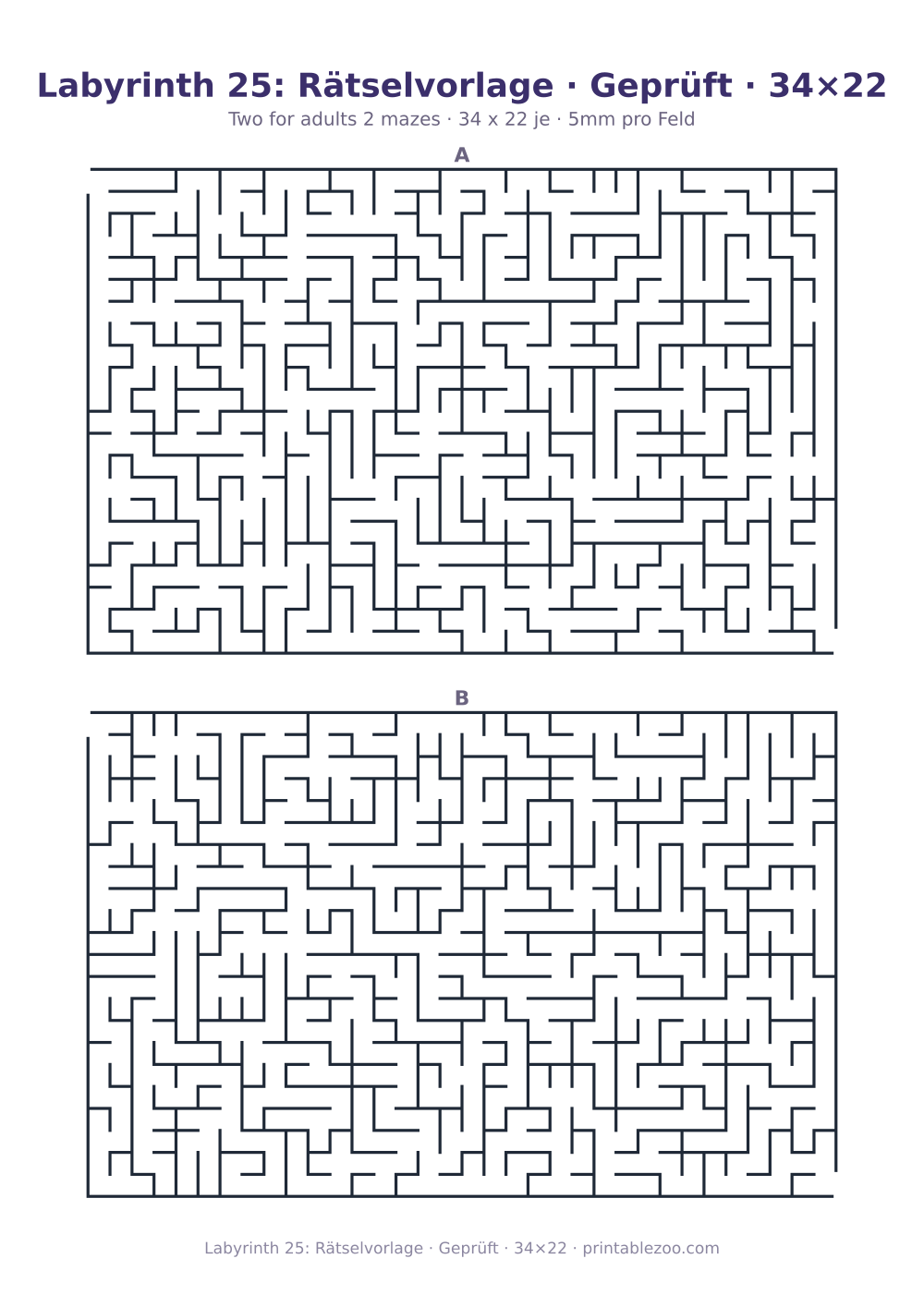 Labyrinth 25: Rätselvorlage · Geprüft · 34×22 als druckfertige Vorschau, Katalognummer 130133