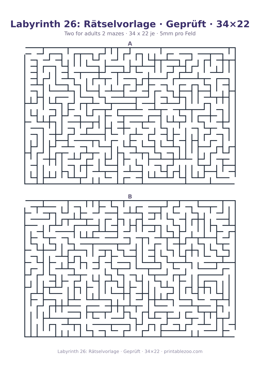 Labyrinth 26: Rätselvorlage · Geprüft · 34×22 als druckfertige Vorschau, Katalognummer 130134