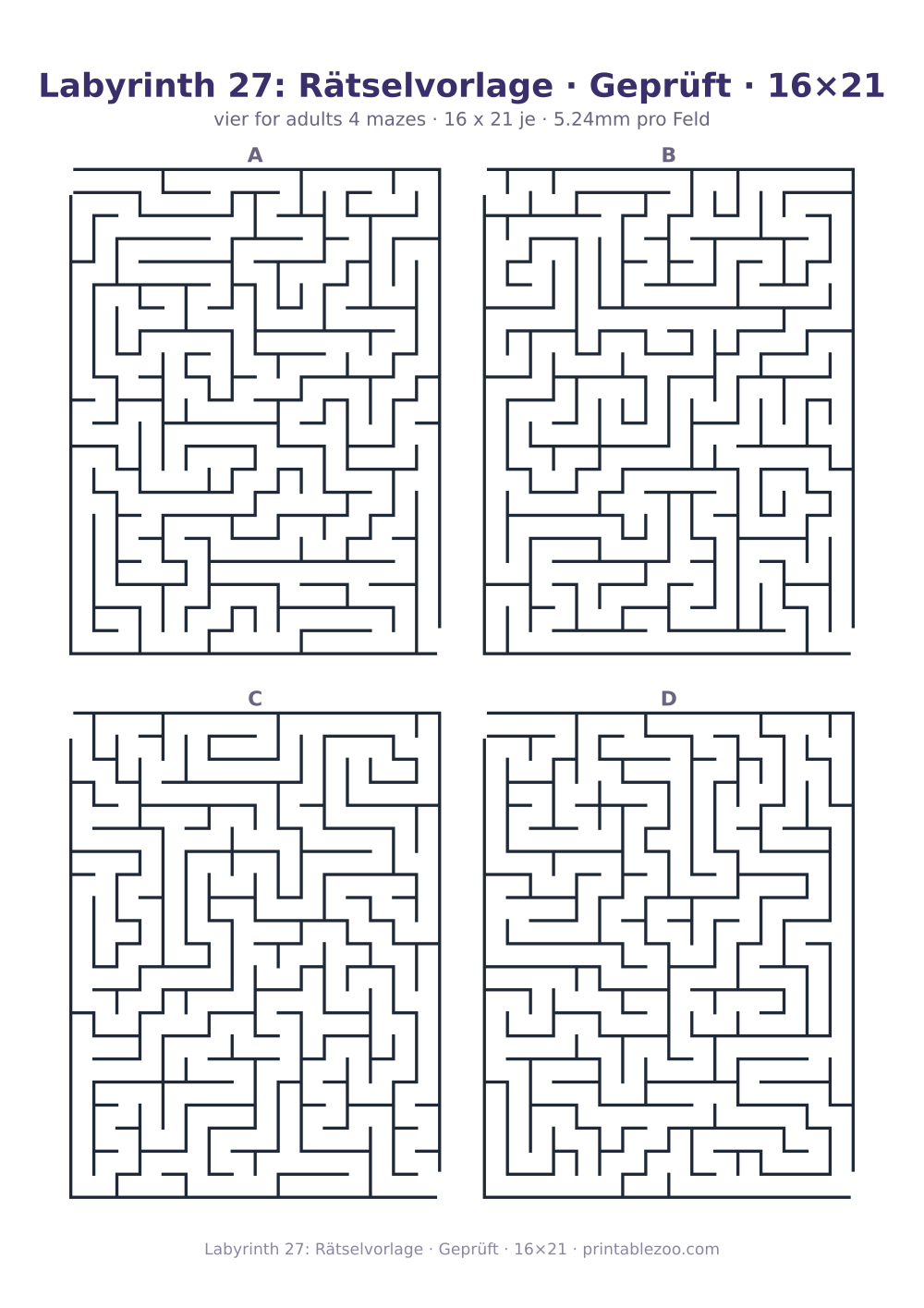 Labyrinth 27: Rätselvorlage · Geprüft · 16×21 als druckfertige Vorschau, Katalognummer 130141