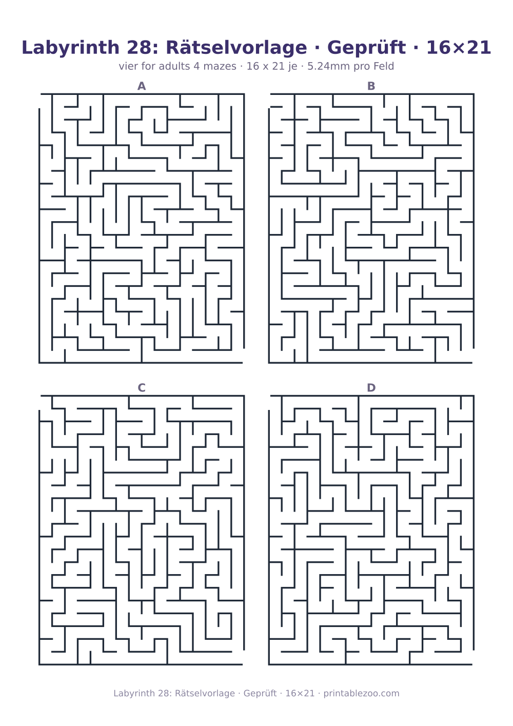 Labyrinth 28: Rätselvorlage · Geprüft · 16×21 als druckfertige Vorschau, Katalognummer 130142
