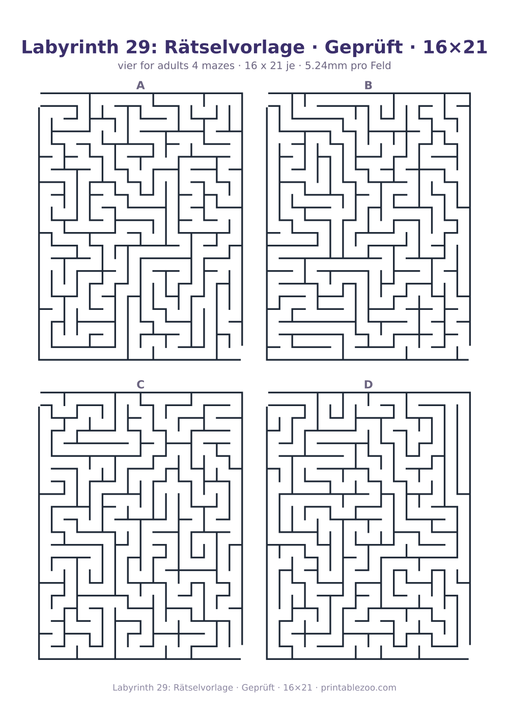 Labyrinth 29: Rätselvorlage · Geprüft · 16×21 als druckfertige Vorschau, Katalognummer 130143