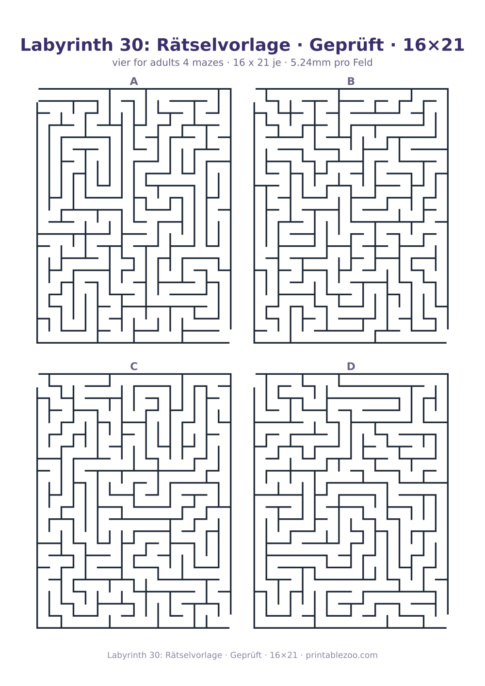 Labyrinth 30: Rätselvorlage · Geprüft · 16×21 als druckfertige Vorschau, Katalognummer 130144