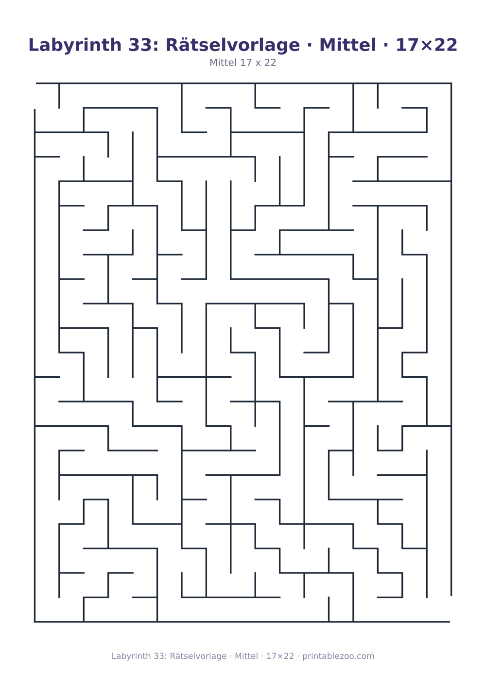 Labyrinth 33: Rätselvorlage · Mittel · 17×22 als druckfertige Vorschau, Katalognummer 162103 Rätsel Nr. 162103.