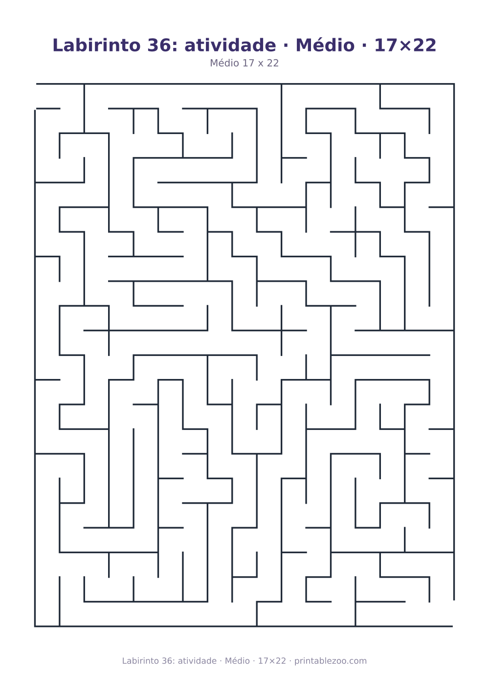 Prévia pronta para imprimir: Labirinto 36: atividade · Médio · 17×22, catálogo nº 162106 Passatempo nº 162106.