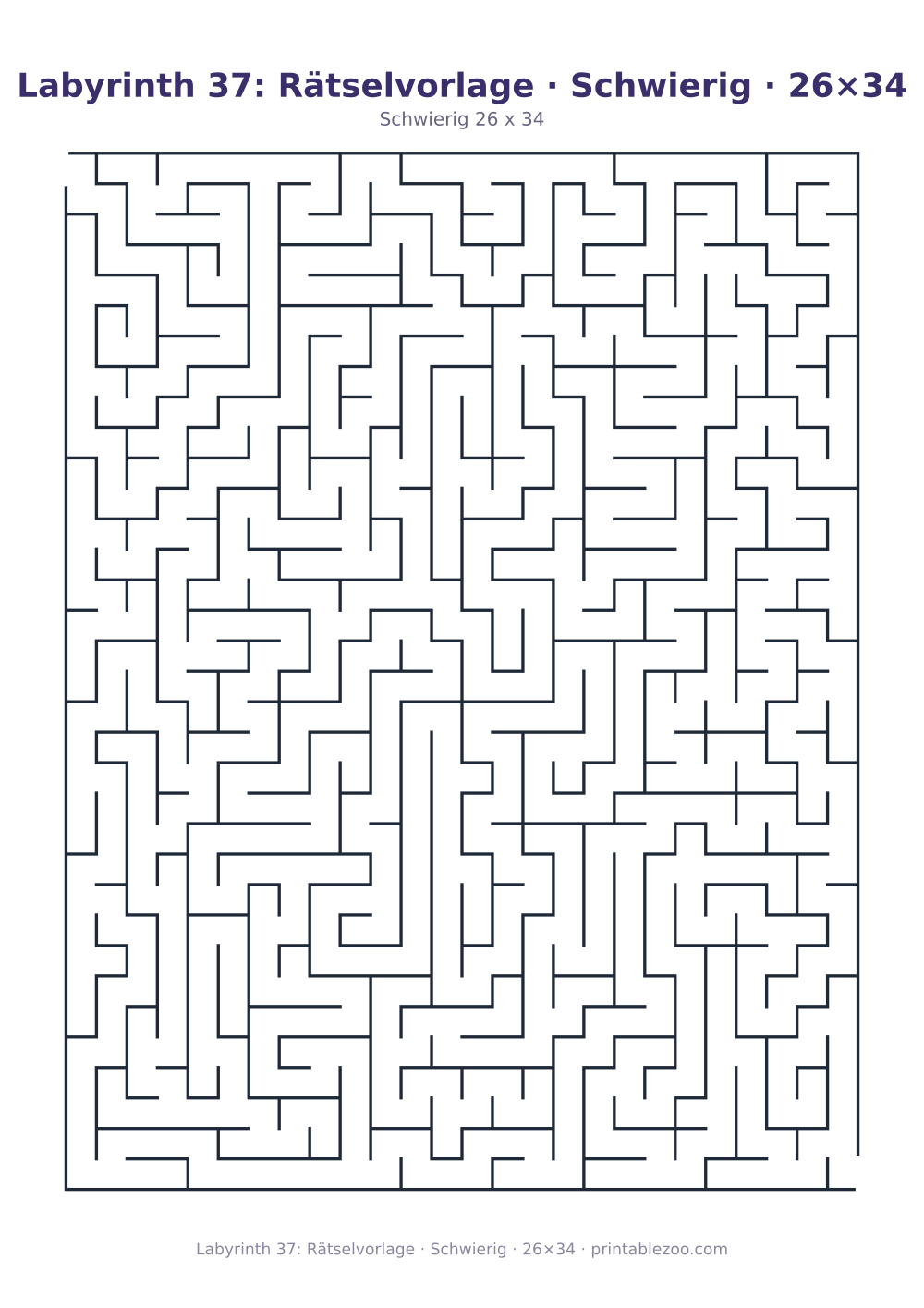 Labyrinth 37: Rätselvorlage · Schwierig · 26×34 als druckfertige Vorschau, Katalognummer 162111 Rätsel Nr. 162111.