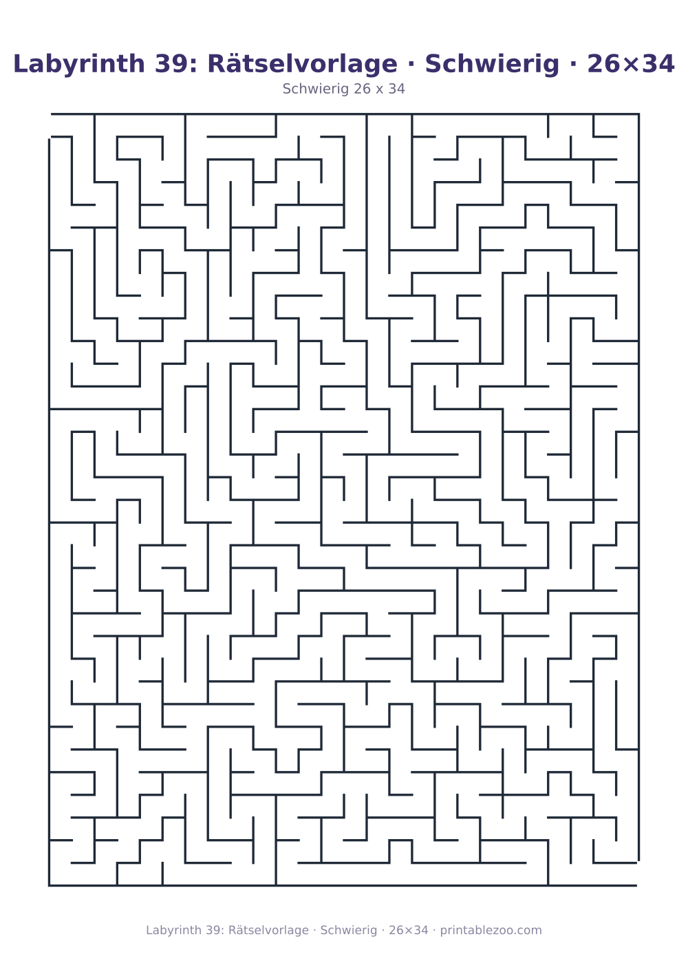 Labyrinth 39: Rätselvorlage · Schwierig · 26×34 als druckfertige Vorschau, Katalognummer 162113 Rätsel Nr. 162113.