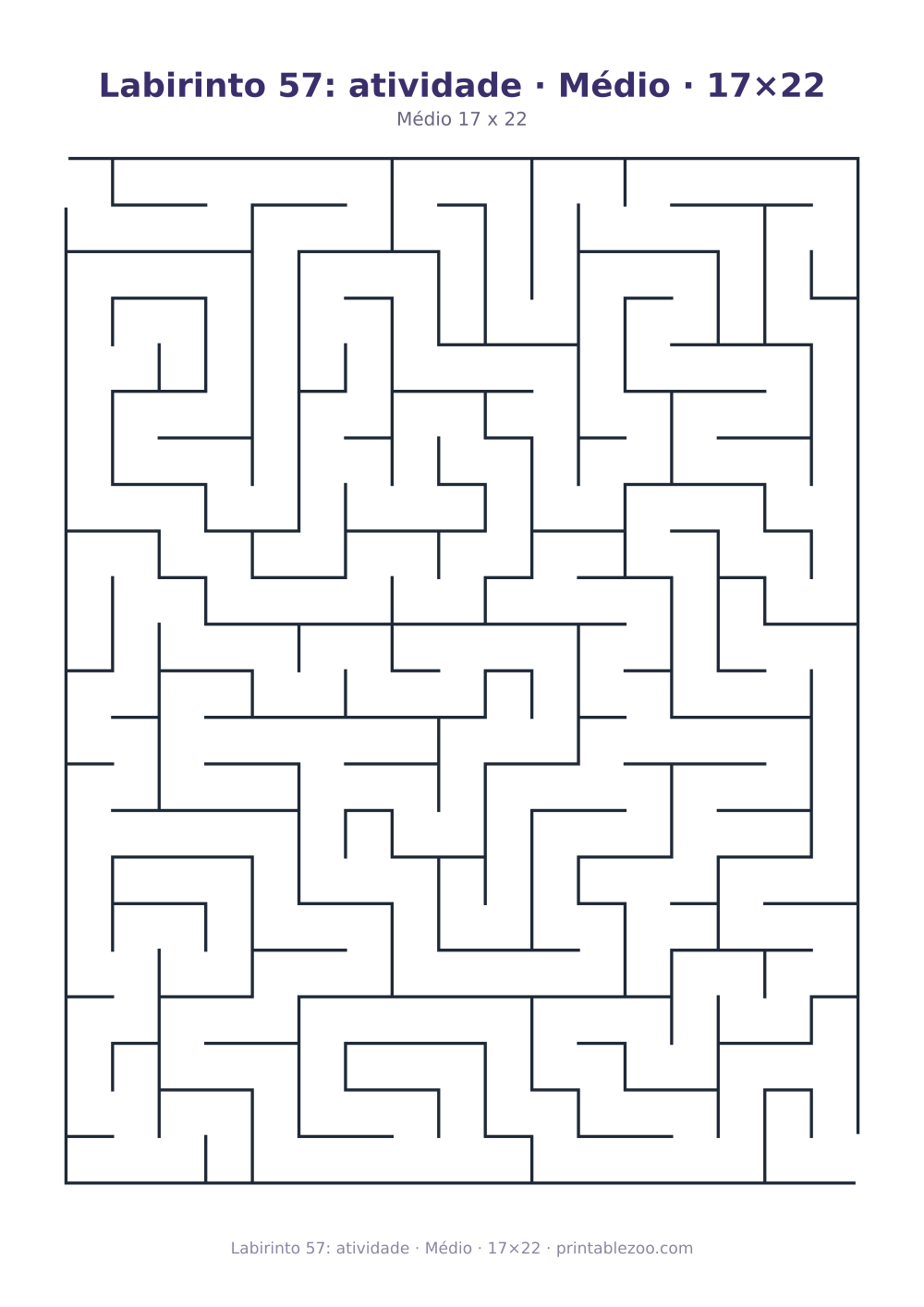 Prévia pronta para imprimir: Labirinto 57: atividade · Médio · 17×22, catálogo nº 162203 Passatempo nº 162203.