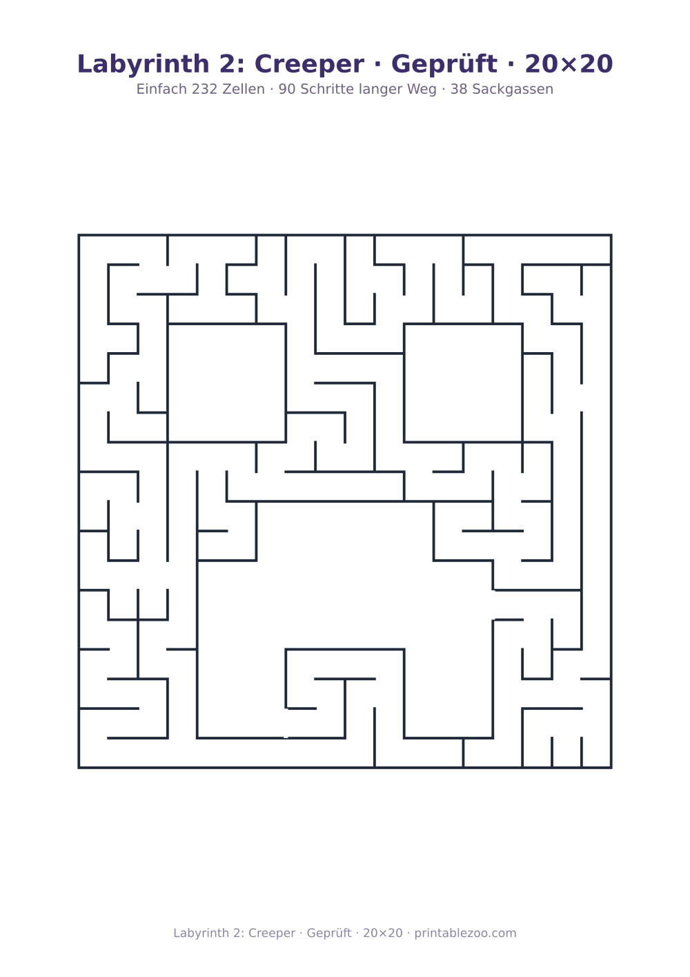 Labyrinth 2: Creeper · Geprüft · 20×20 als druckfertige Vorschau, Katalognummer 156102