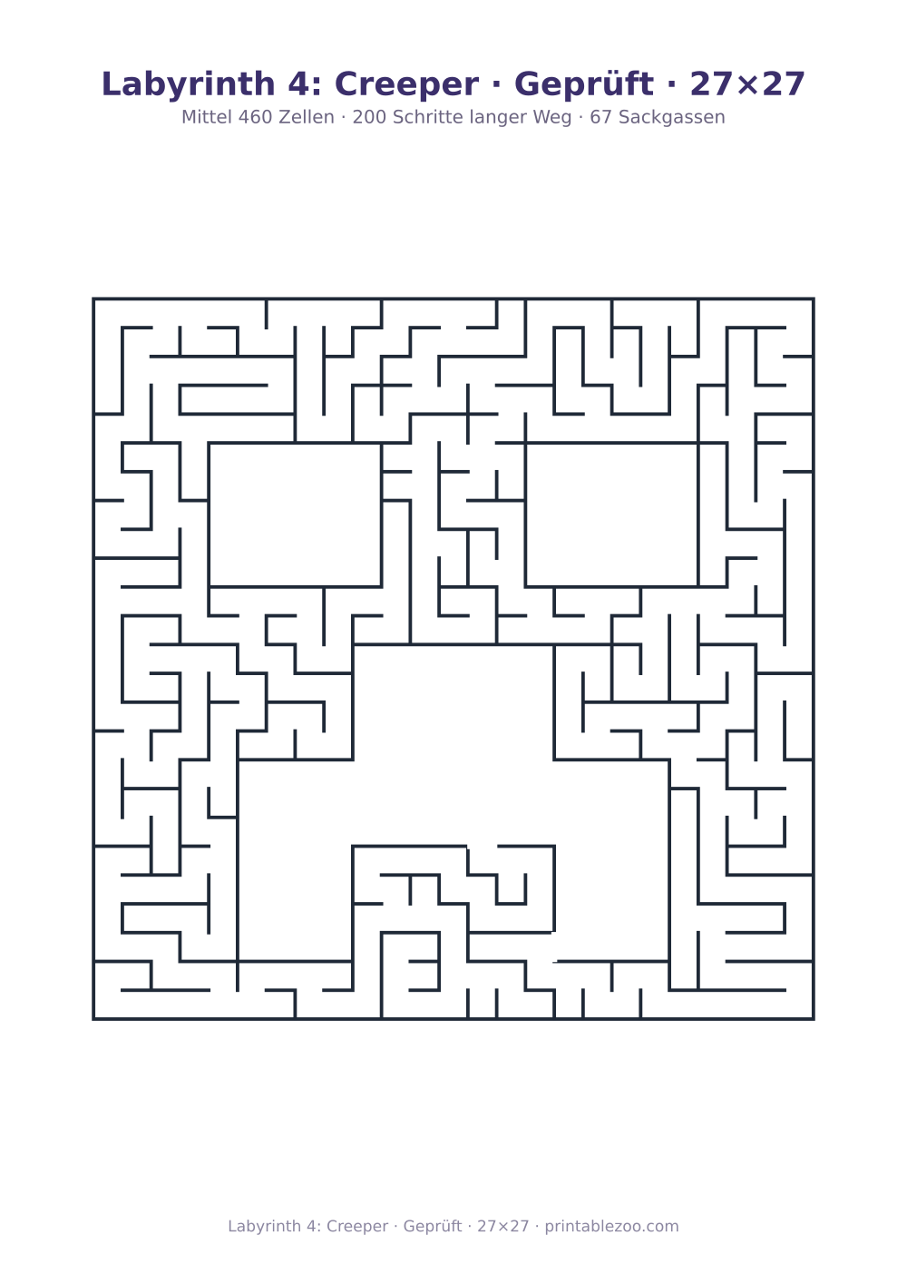 Labyrinth 4: Creeper · Geprüft · 27×27 als druckfertige Vorschau, Katalognummer 156111