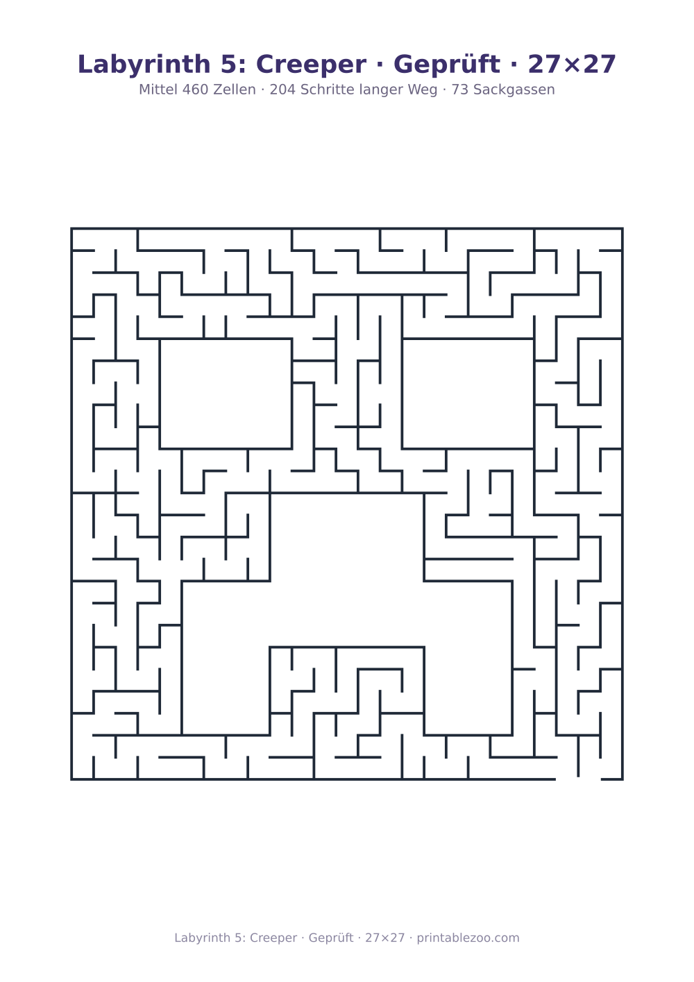 Labyrinth 5: Creeper · Geprüft · 27×27 als druckfertige Vorschau, Katalognummer 156112