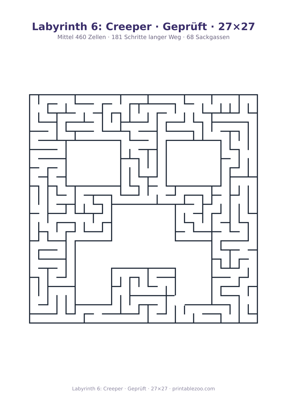 Labyrinth 6: Creeper · Geprüft · 27×27 als druckfertige Vorschau, Katalognummer 156113