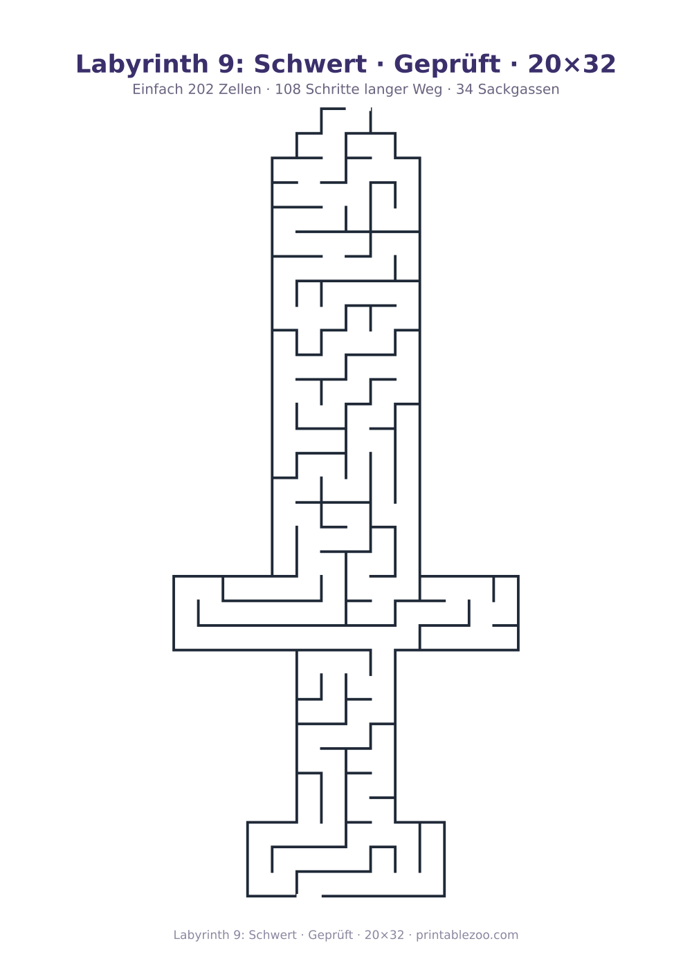 Labyrinth 9: Schwert · Geprüft · 20×32 als druckfertige Vorschau, Katalognummer 156201