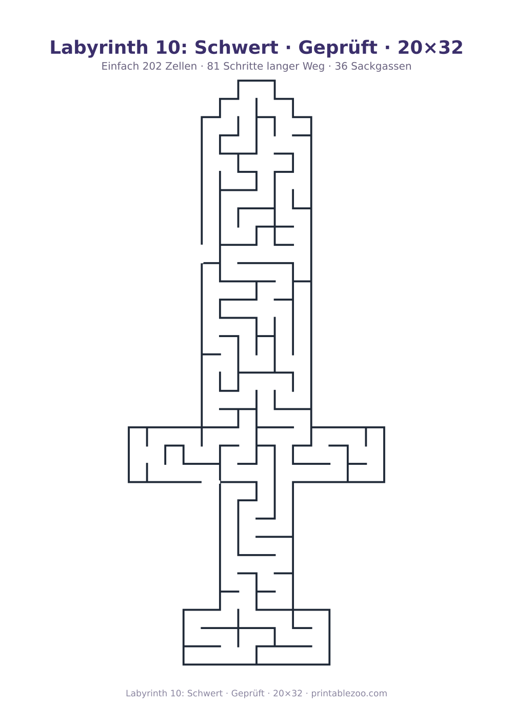 Labyrinth 10: Schwert · Geprüft · 20×32 als druckfertige Vorschau, Katalognummer 156202