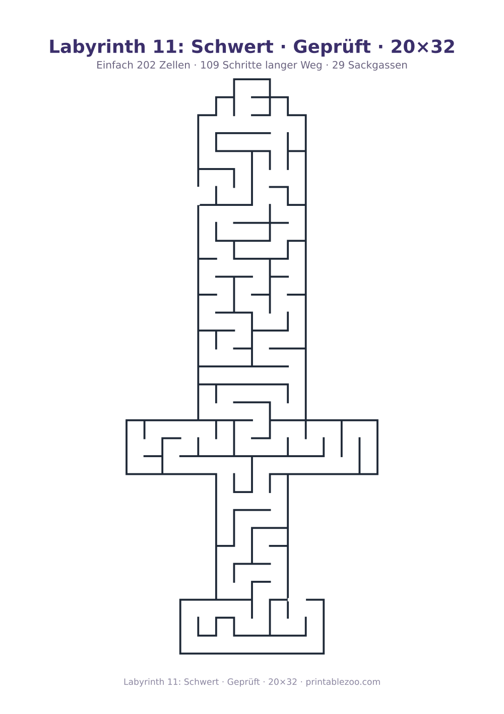 Labyrinth 11: Schwert · Geprüft · 20×32 als druckfertige Vorschau, Katalognummer 156203