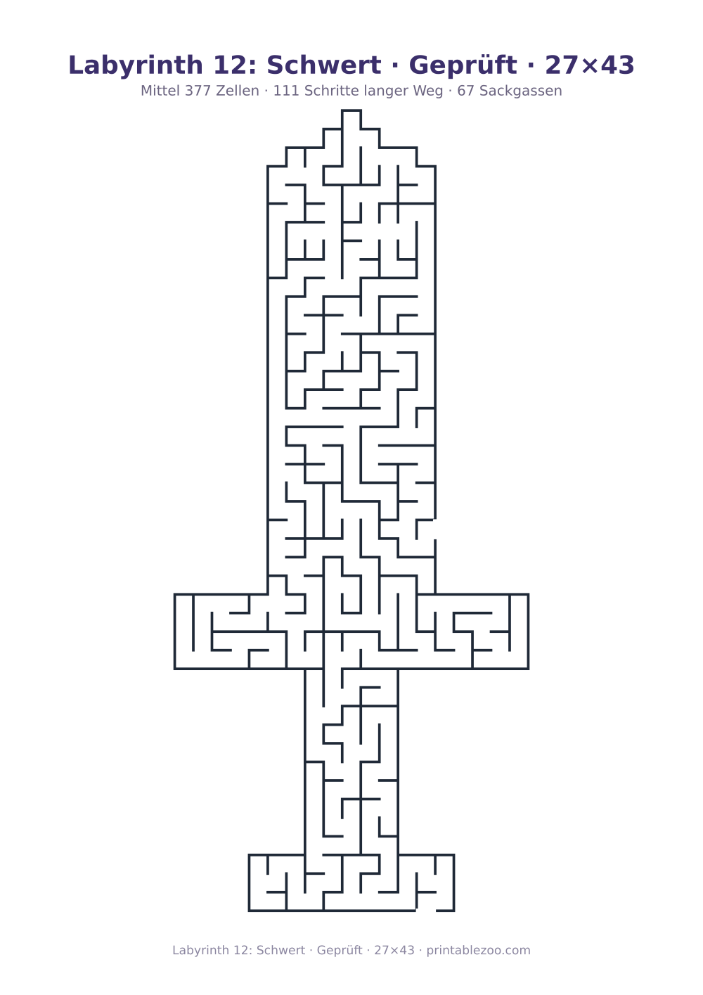 Labyrinth 12: Schwert · Geprüft · 27×43 als druckfertige Vorschau, Katalognummer 156211