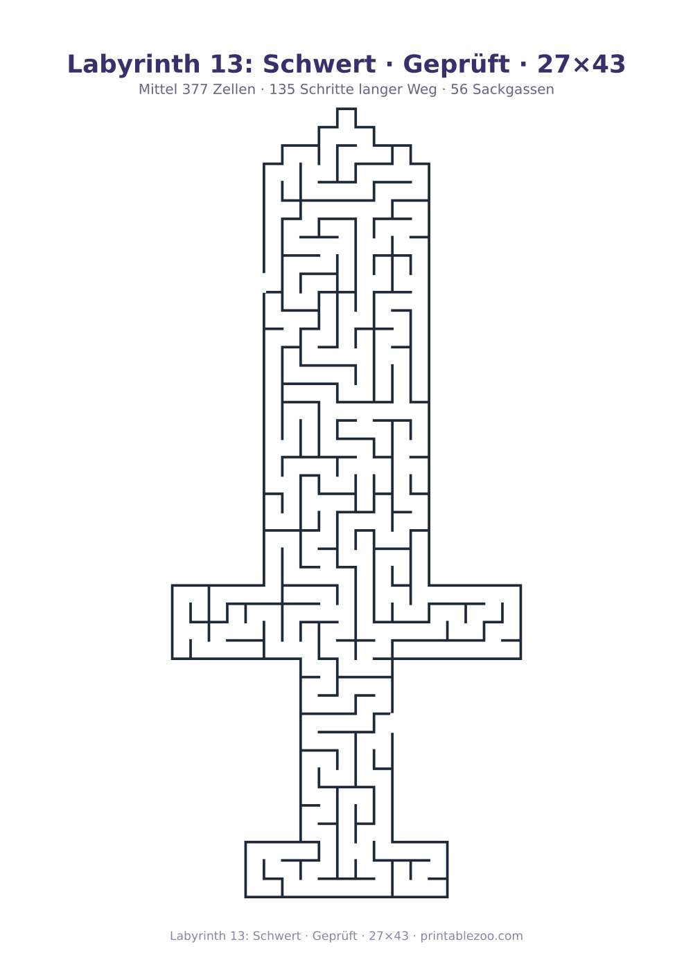 Labyrinth 13: Schwert · Geprüft · 27×43 als druckfertige Vorschau, Katalognummer 156212
