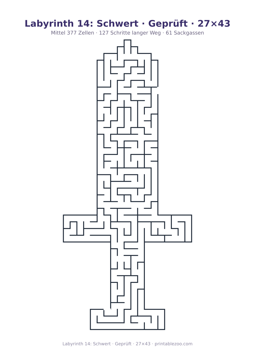 Labyrinth 14: Schwert · Geprüft · 27×43 als druckfertige Vorschau, Katalognummer 156213