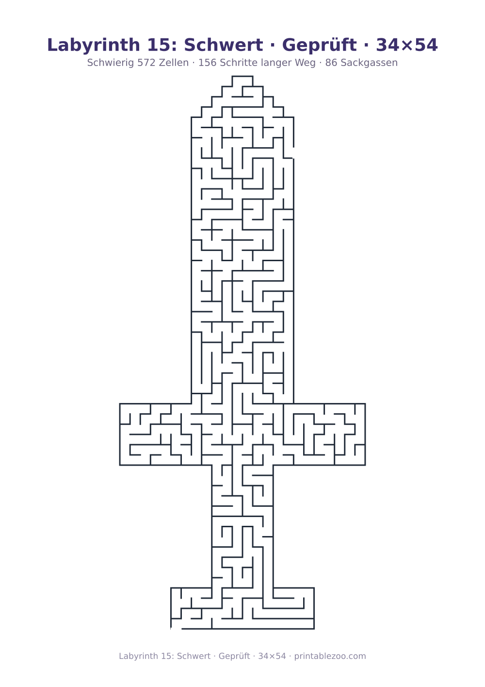Labyrinth 15: Schwert · Geprüft · 34×54 als druckfertige Vorschau, Katalognummer 156221