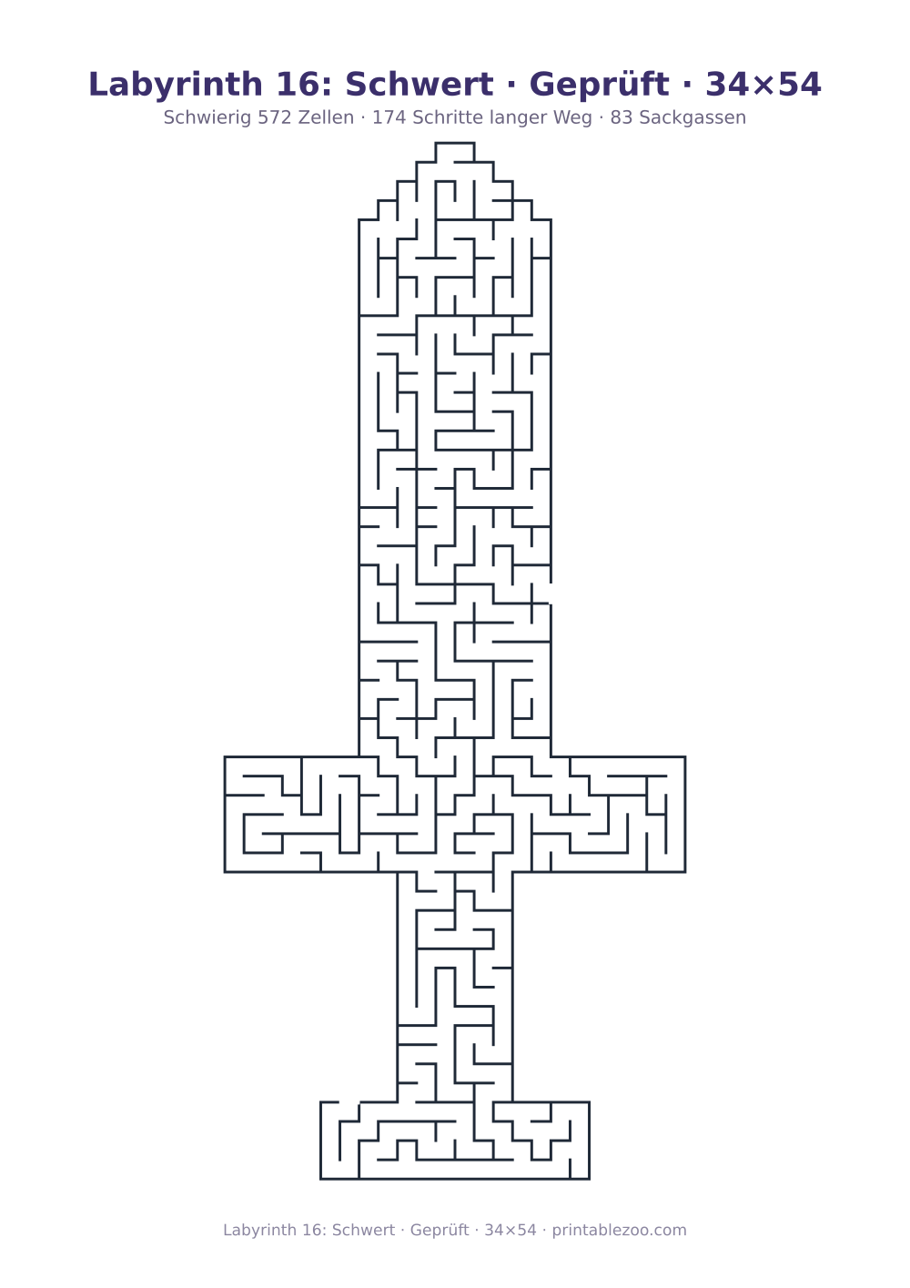 Labyrinth 16: Schwert · Geprüft · 34×54 als druckfertige Vorschau, Katalognummer 156222