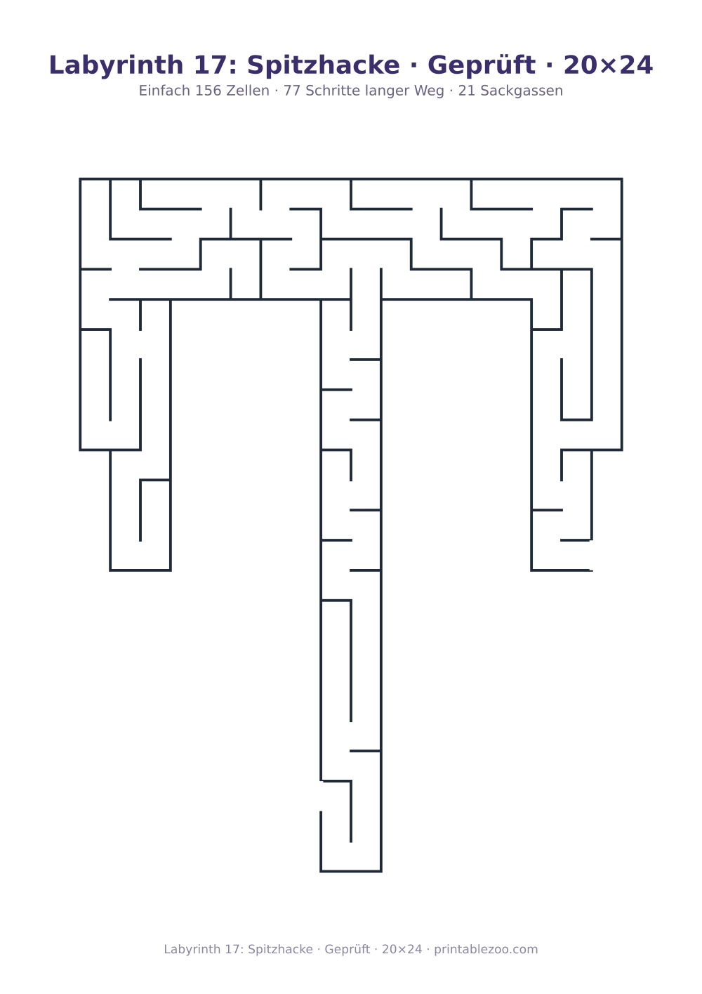 Labyrinth 17: Spitzhacke · Geprüft · 20×24 als druckfertige Vorschau, Katalognummer 156301