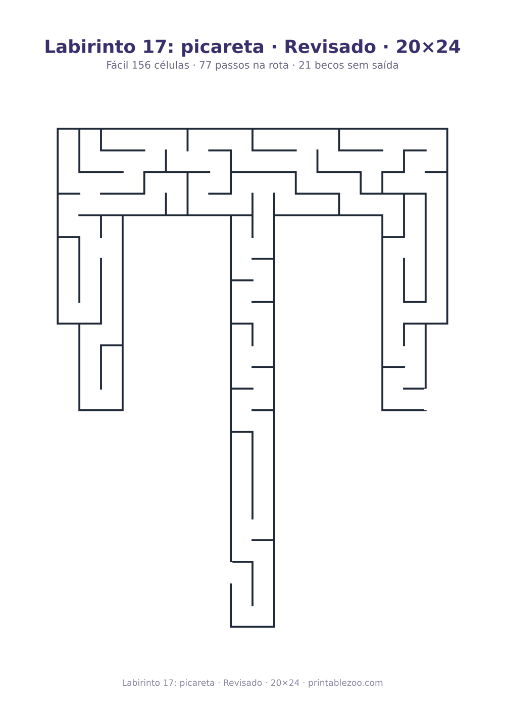 Prévia pronta para imprimir: Labirinto 17: picareta · Revisado · 20×24, catálogo nº 156301