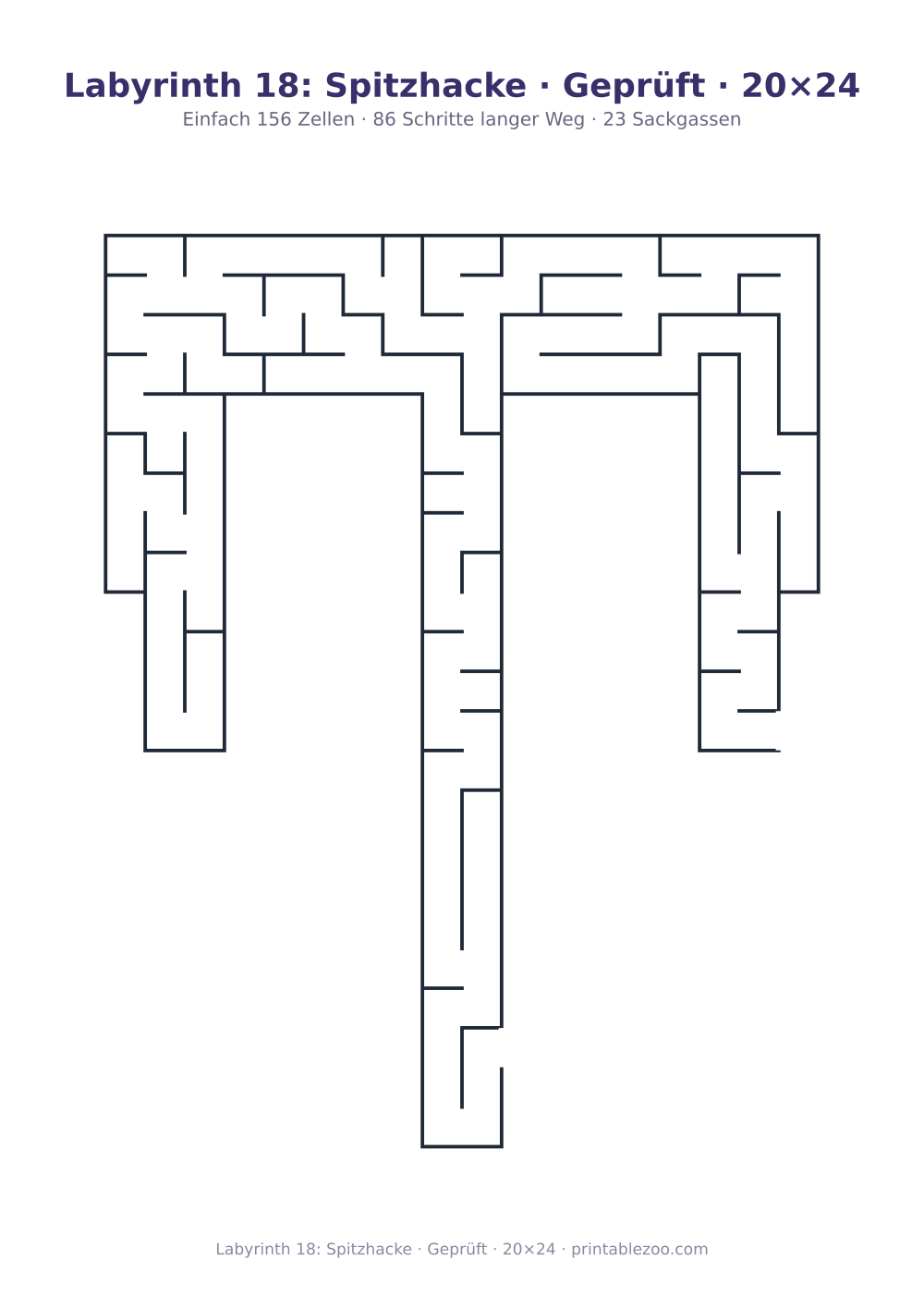 Labyrinth 18: Spitzhacke · Geprüft · 20×24 als druckfertige Vorschau, Katalognummer 156302