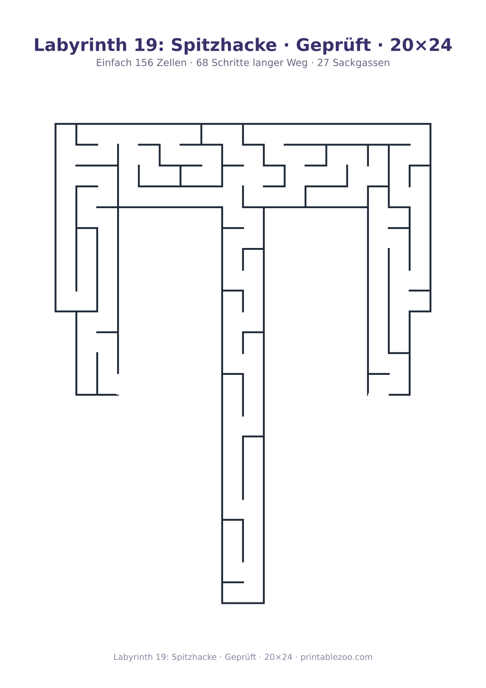 Labyrinth 19: Spitzhacke · Geprüft · 20×24 als druckfertige Vorschau, Katalognummer 156303