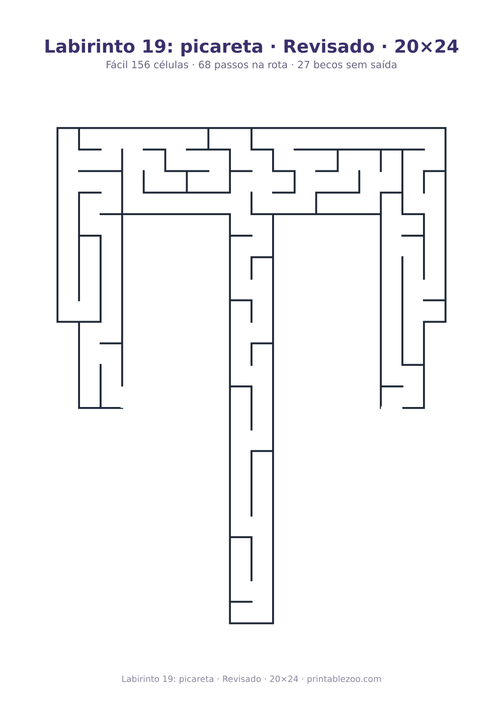 Prévia pronta para imprimir: Labirinto 19: picareta · Revisado · 20×24, catálogo nº 156303