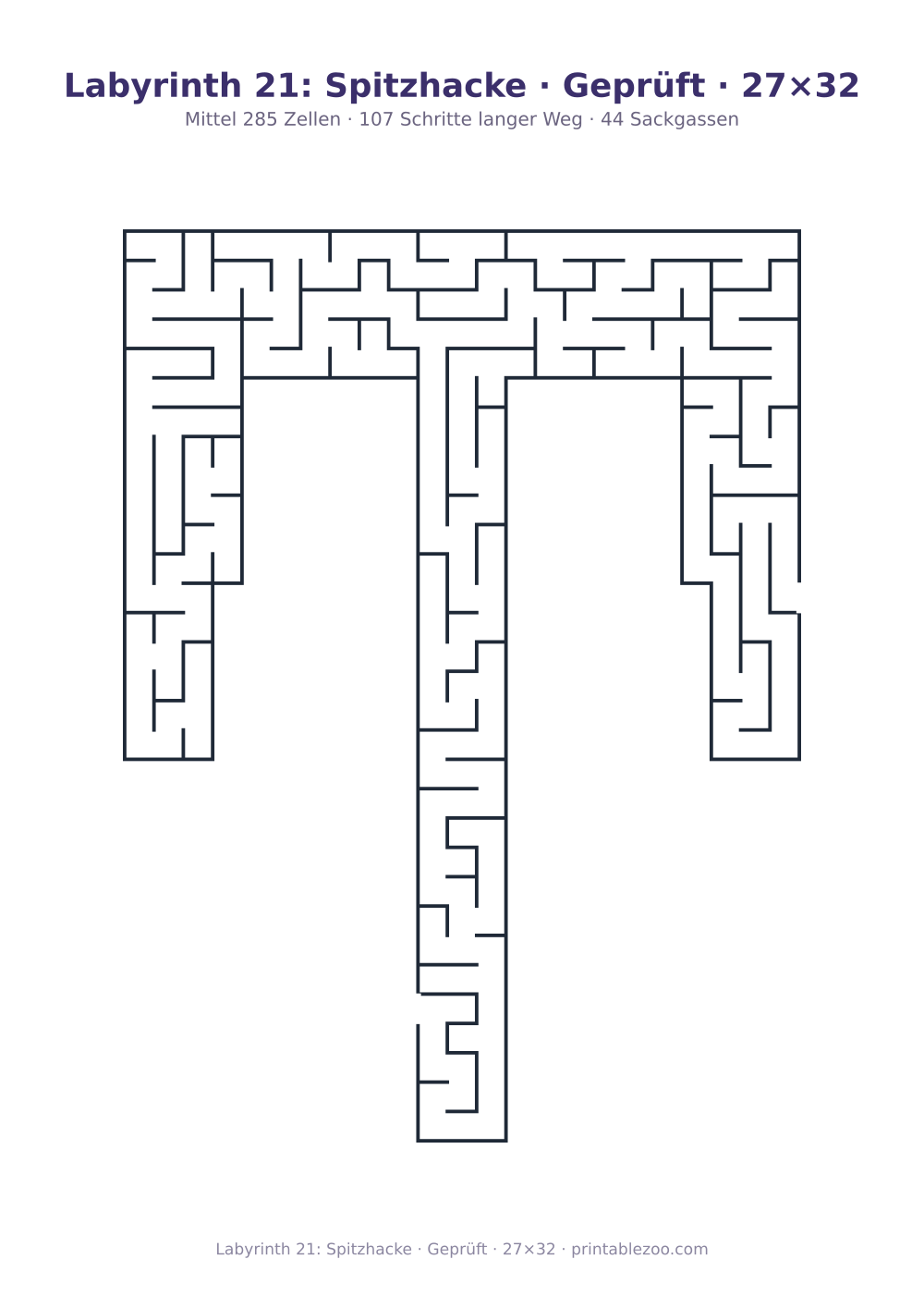 Labyrinth 21: Spitzhacke · Geprüft · 27×32 als druckfertige Vorschau, Katalognummer 156312