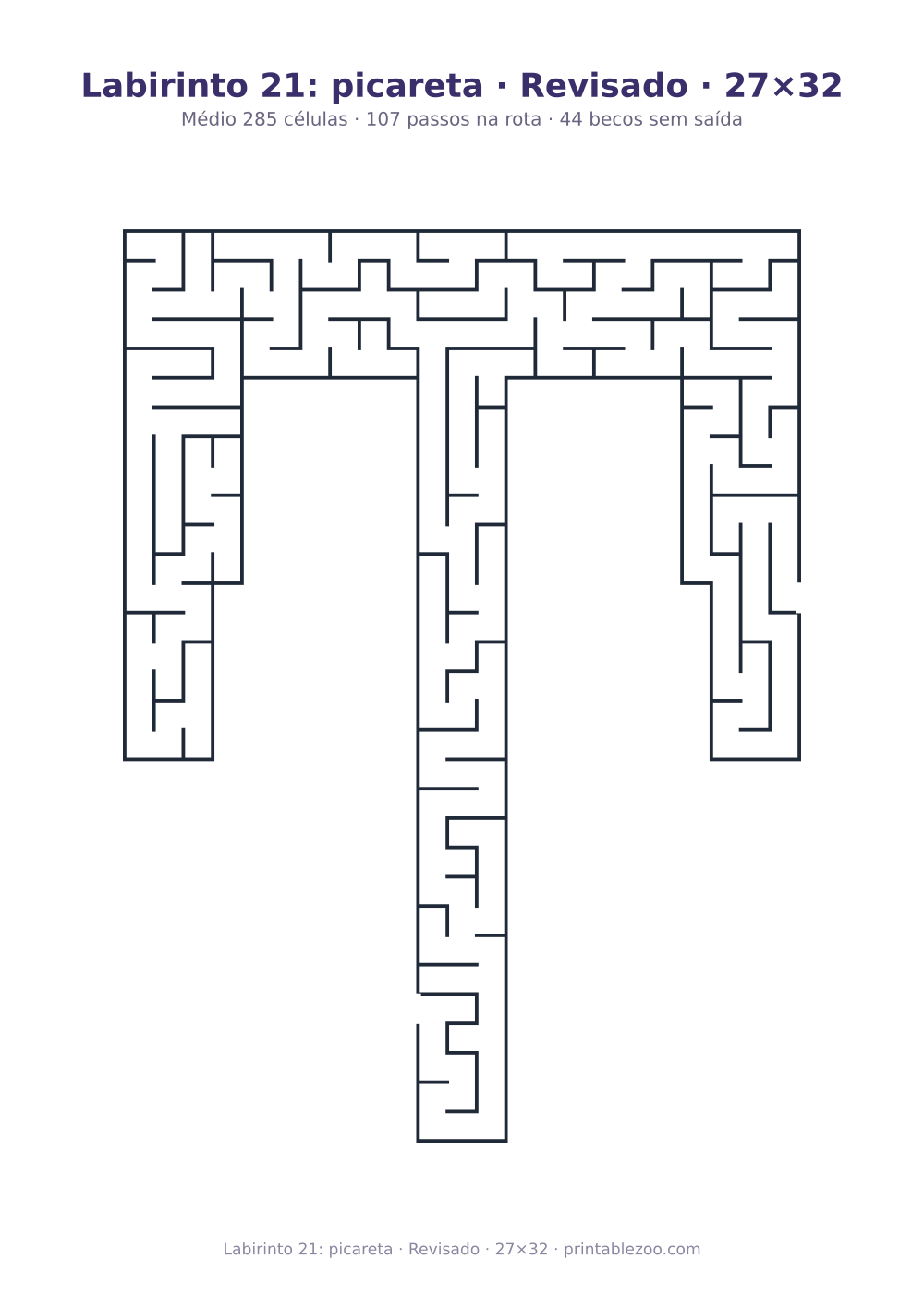 Prévia pronta para imprimir: Labirinto 21: picareta · Revisado · 27×32, catálogo nº 156312
