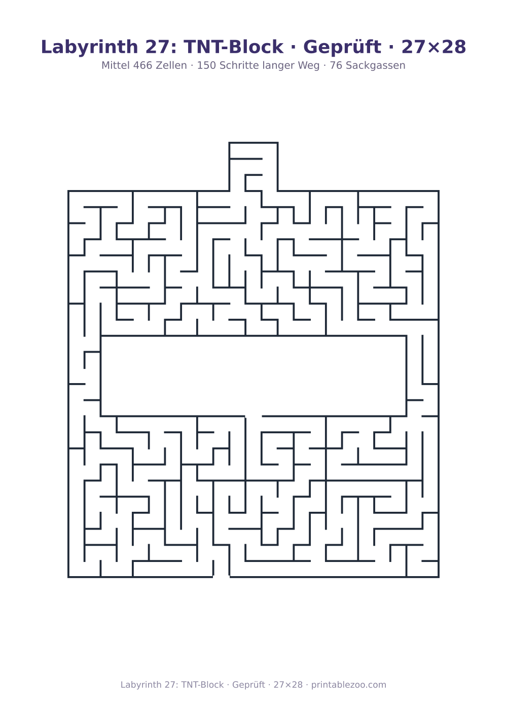 Labyrinth 27: TNT-Block · Geprüft · 27×28 als druckfertige Vorschau, Katalognummer 156411