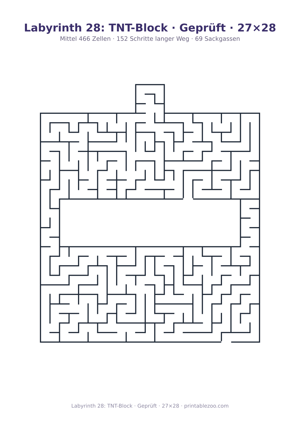 Labyrinth 28: TNT-Block · Geprüft · 27×28 als druckfertige Vorschau, Katalognummer 156412